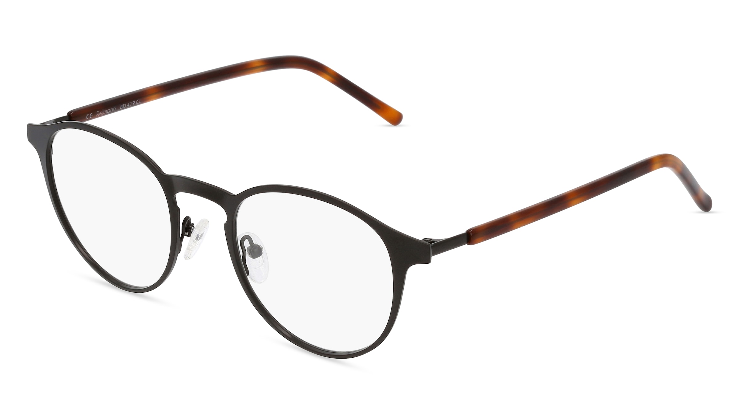 Fielmann BD 419 CL Unisex-Brille inkl. Gläser Vollrand Panto Edelstahl-Gestell 50/21/145, Schwarz