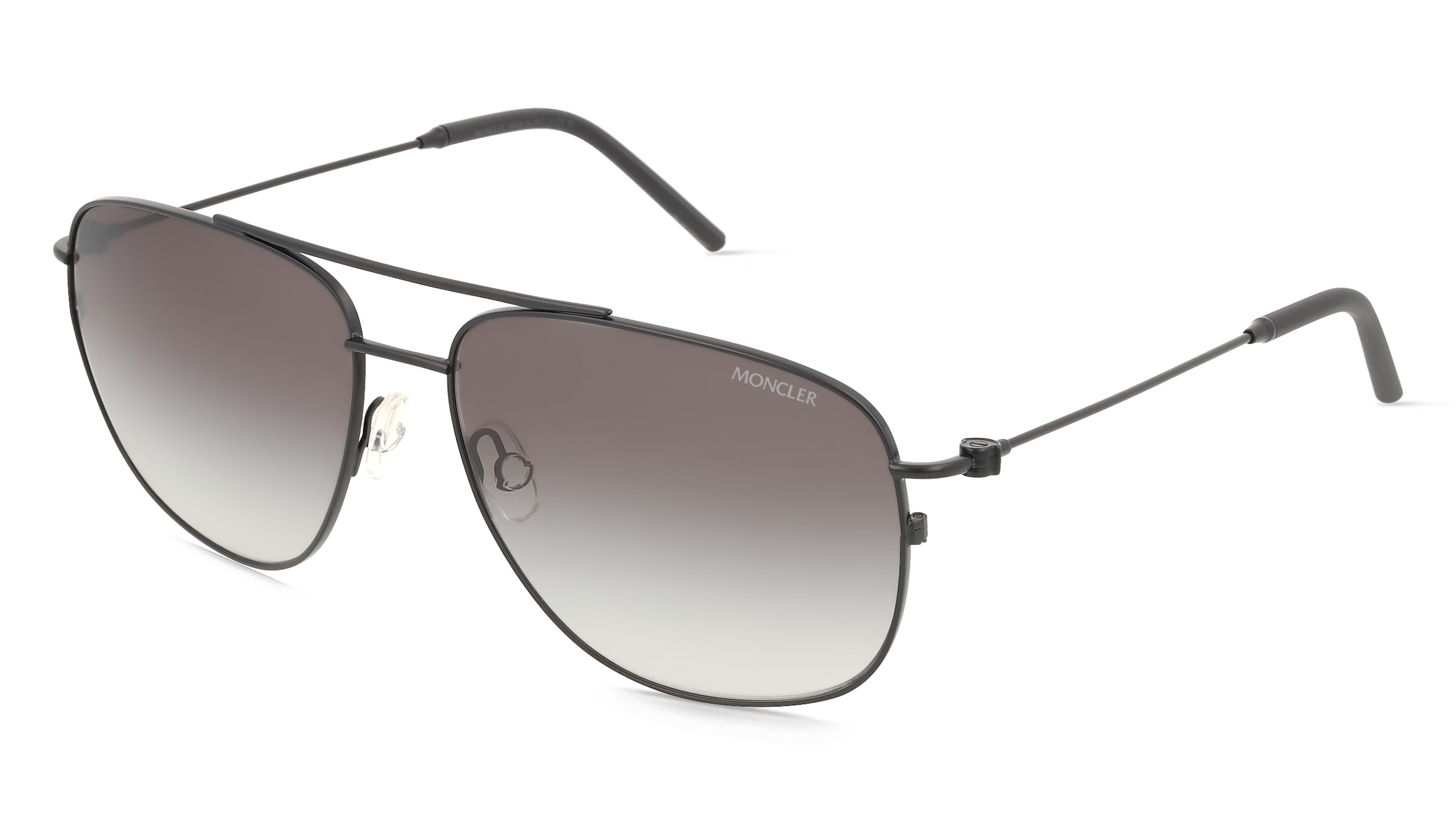 Moncler ME4004 Unisex-Sonnenbrille Vollrand Pilot Metall-Gestell, Schwarz