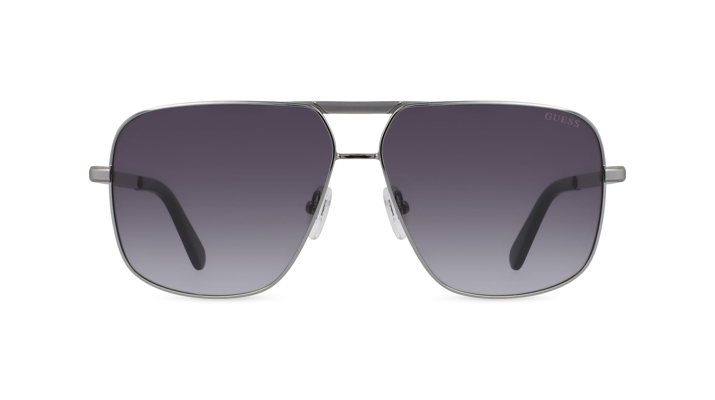 Guess GU00026 Unisex-Sonnenbrille Vollrand Pilot Metall-Gestell, silber