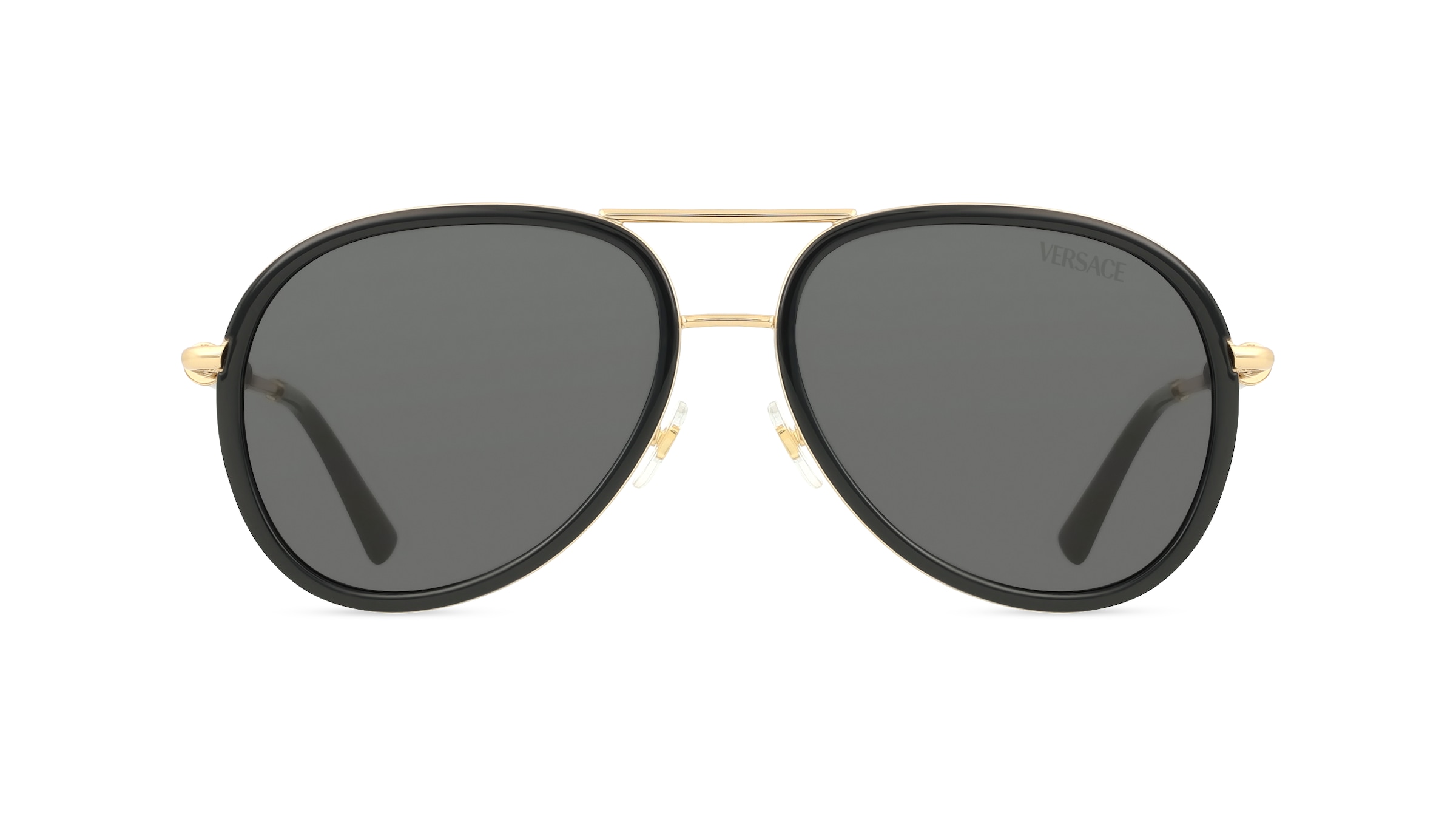 Versace VE2260 Unisex-Sonnenbrille Vollrand Pilot Edelstahl-Gestell, schwarz