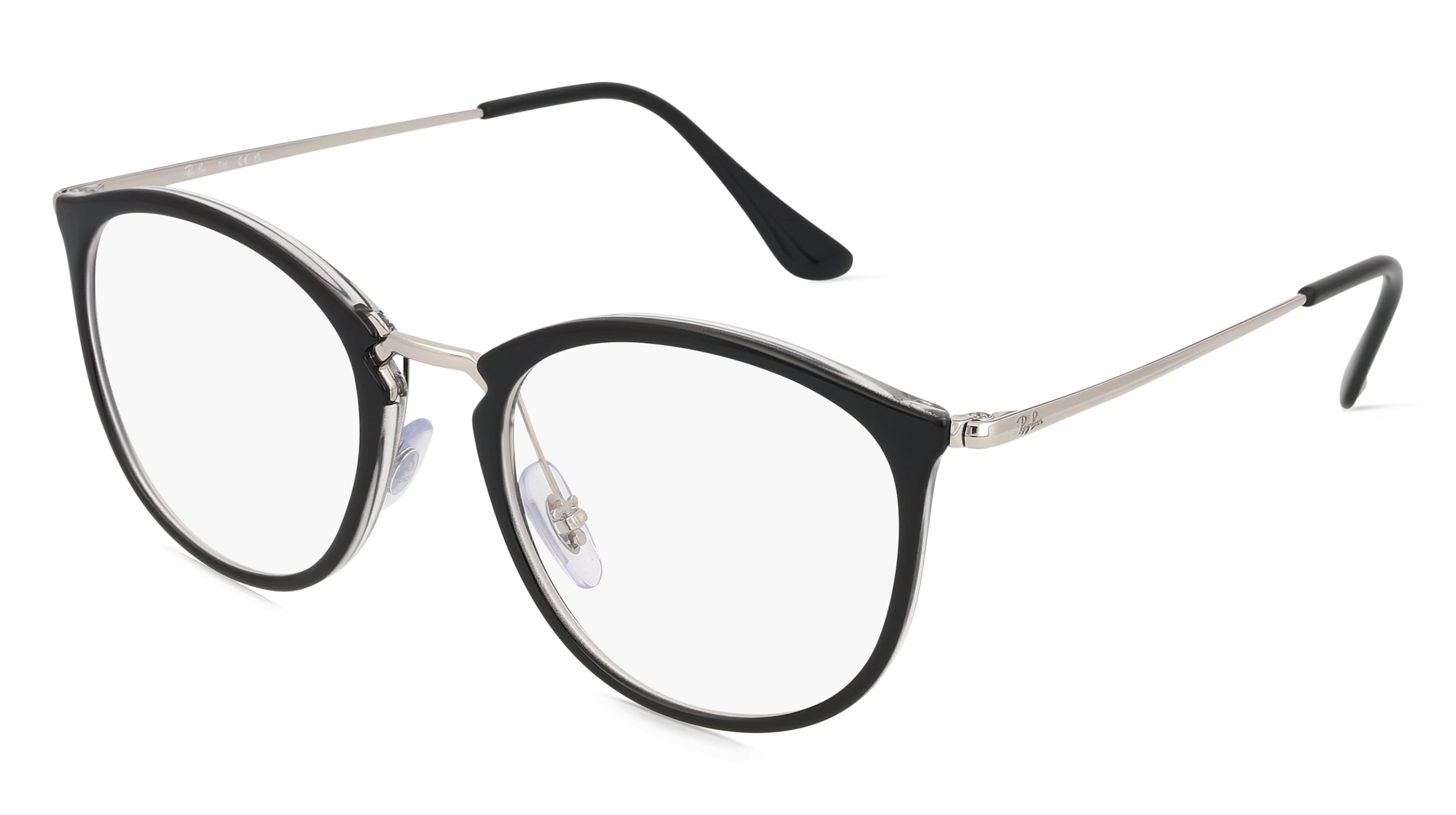 Ray-Ban RX7140 Unisex-Brille inkl. Gläser Vollrand Panto Kunststoff-Gestell 49/20/150, Schwarz