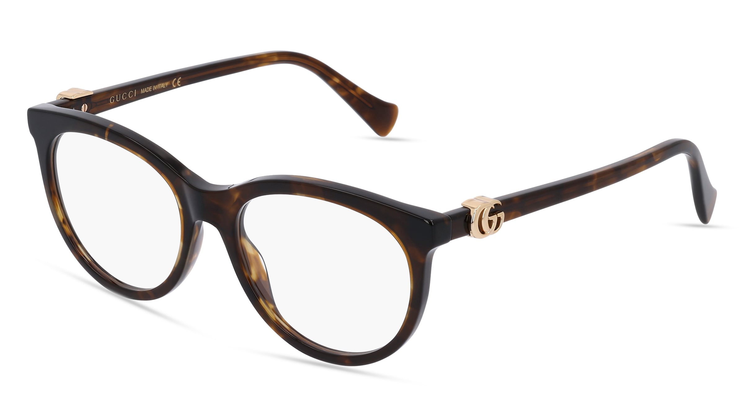 Gucci GG 1074O Damen-Brille inkl. Gläser Vollrand Butterfly Kunststoff-Gestell 53/18/145, Havanna
