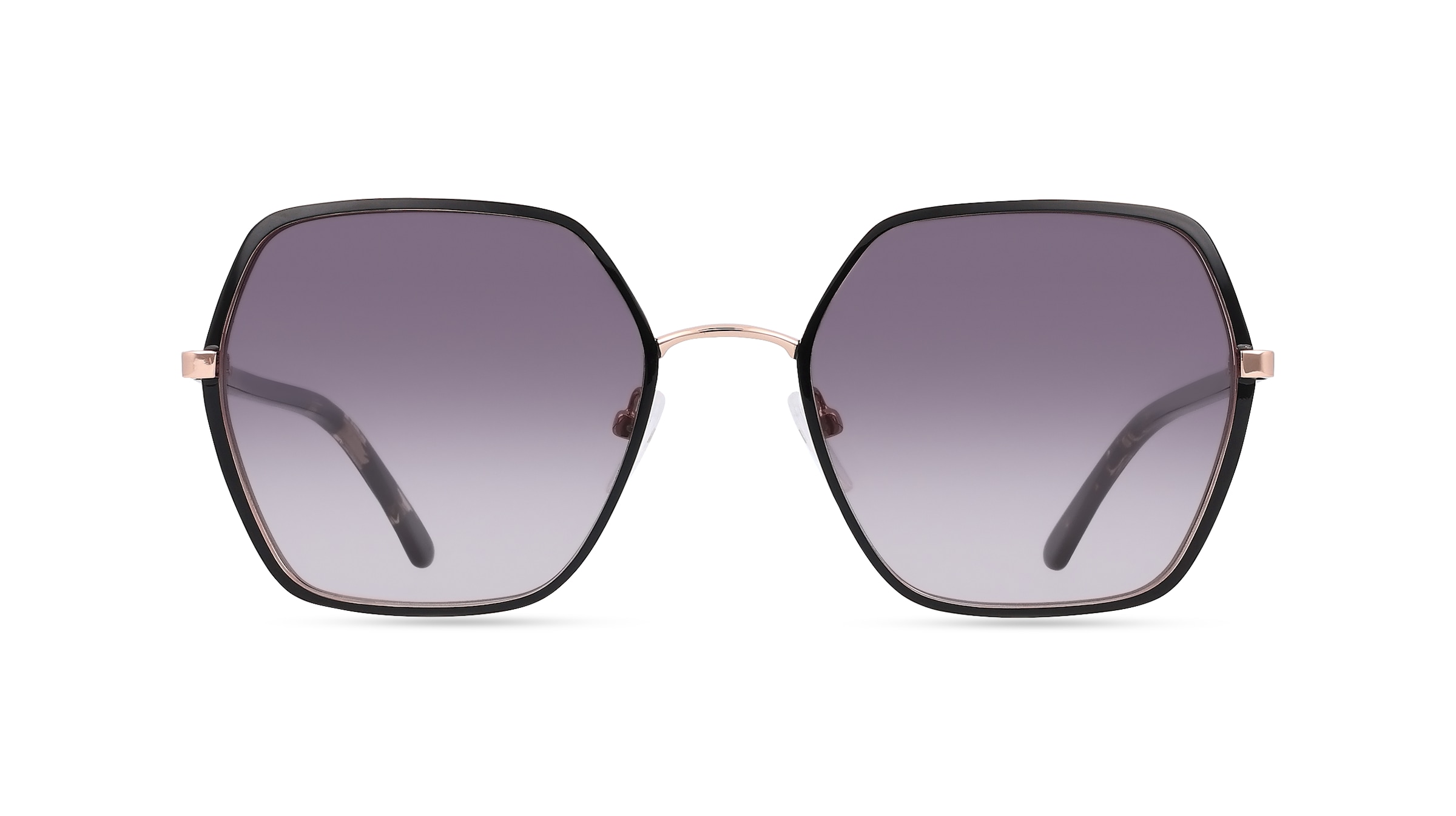 Calvin Klein CK21131S Damen-Sonnenbrille Vollrand Achteckig Metall-Gestell, schwarz