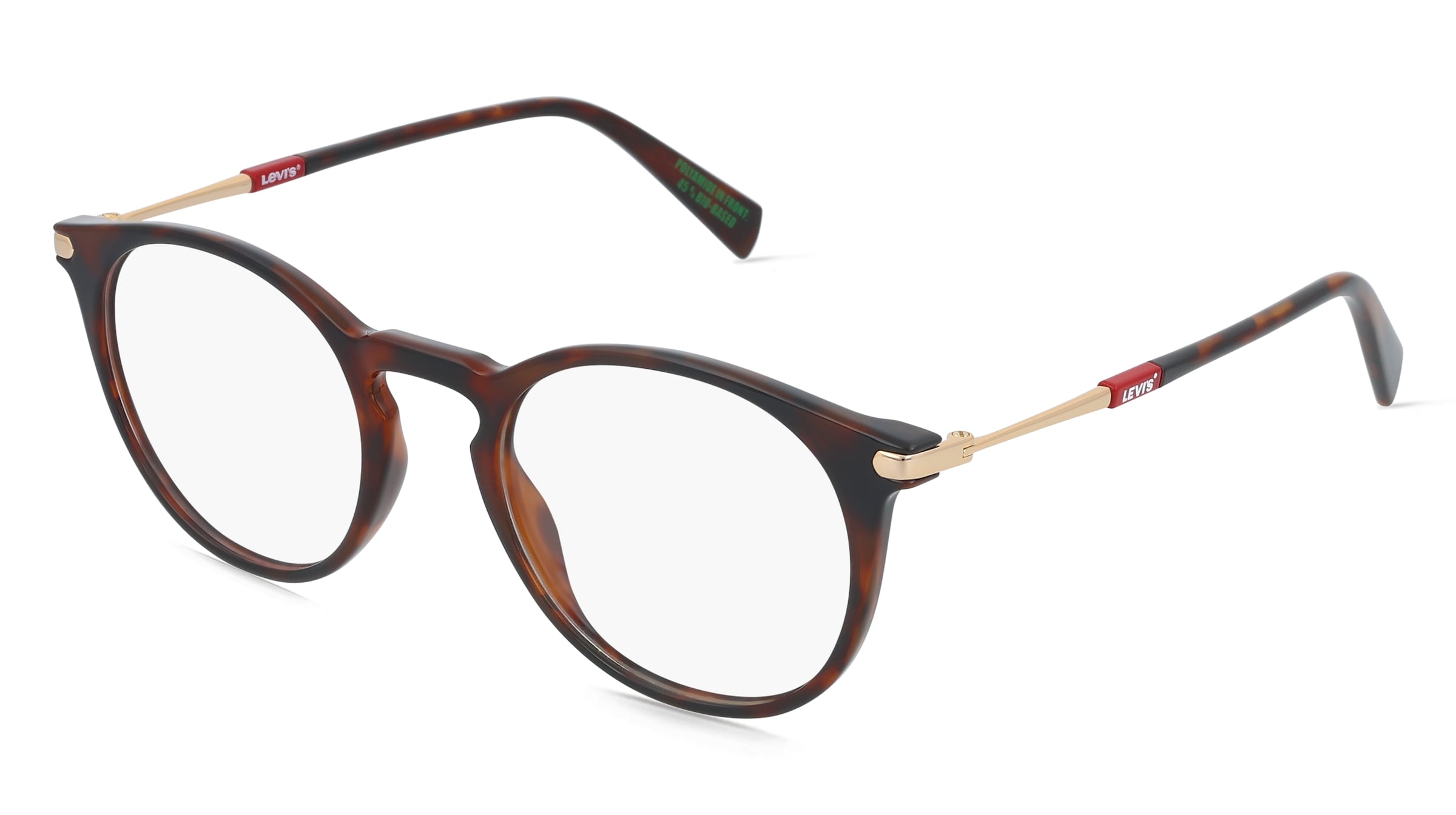 Levi’s LV 1089 Damen-Brille inkl. Gläser Vollrand Panto Kunststoff-Gestell 49/21/140, Havanna