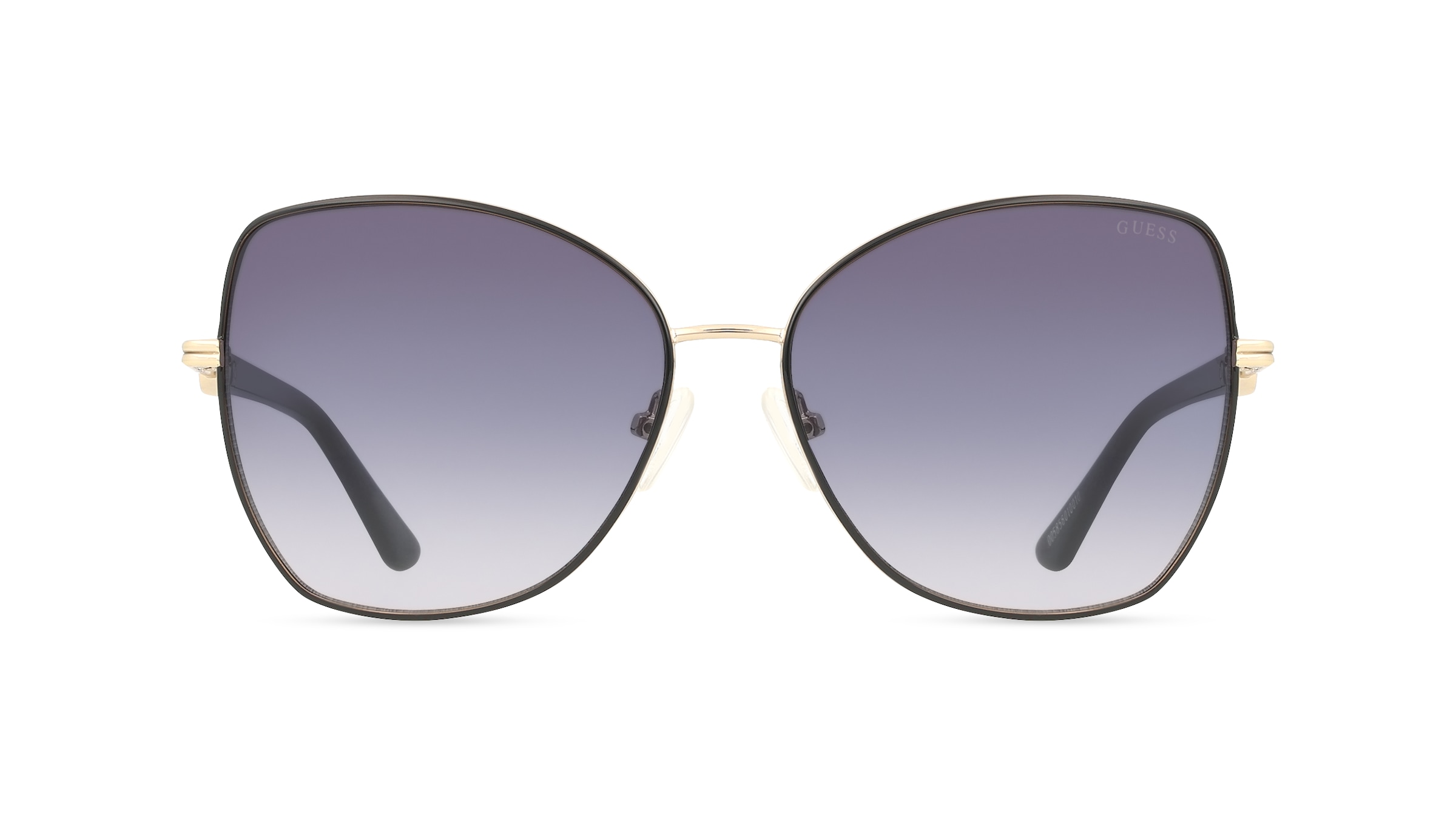 Guess GU00259 Damen-Sonnenbrille Vollrand Butterfly Metall-Gestell, schwarz