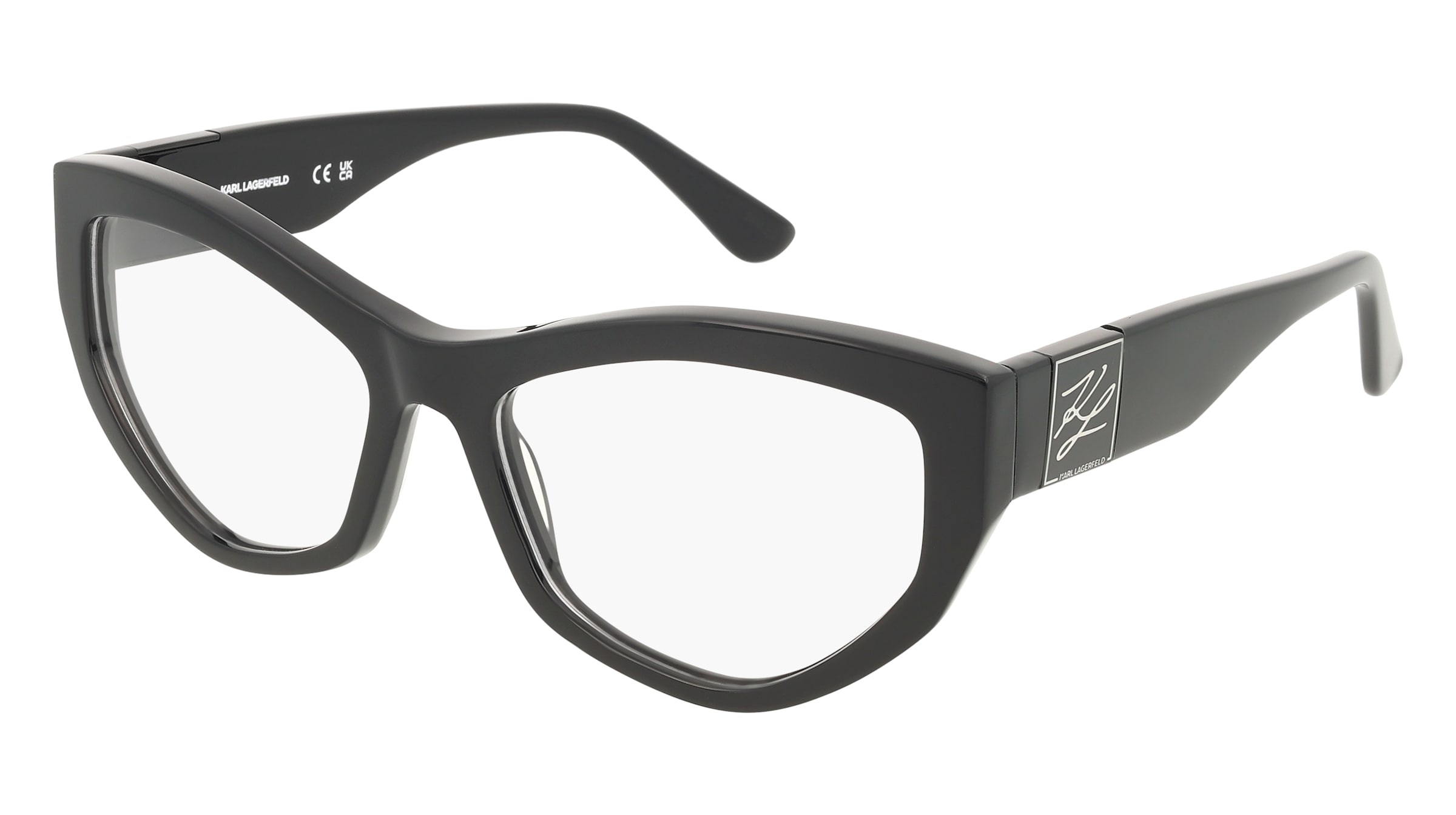 Karl Lagerfeld KL6211 Damen-Brille inkl. Gläser Vollrand Cat Eye Acetat-Gestell 55/17/140, Schwarz