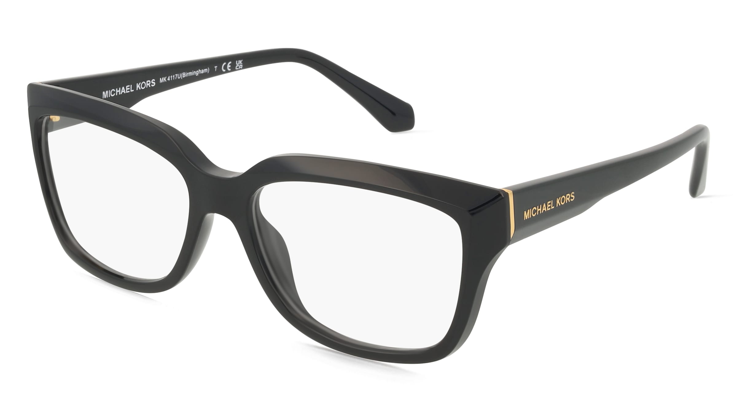 Michael Kors 0MK4117U BIRMINGHAM Damen-Brille inkl. Gläser Vollrand Quadratisch Kunststoff-Gestell 54/16/140, Schwarz