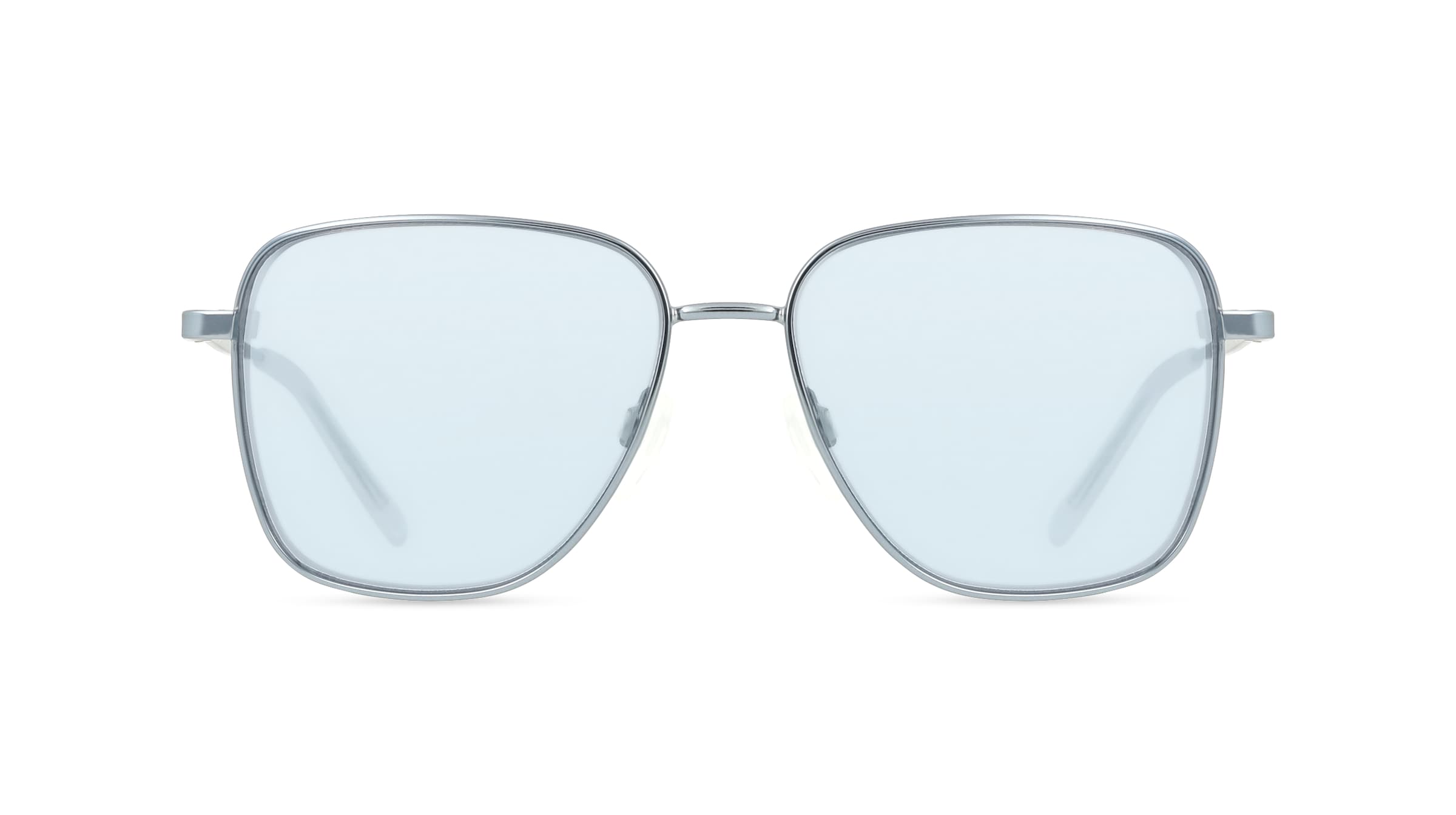 DKNY DK116S Damen-Sonnenbrille Vollrand Eckig Metall-Gestell, silber