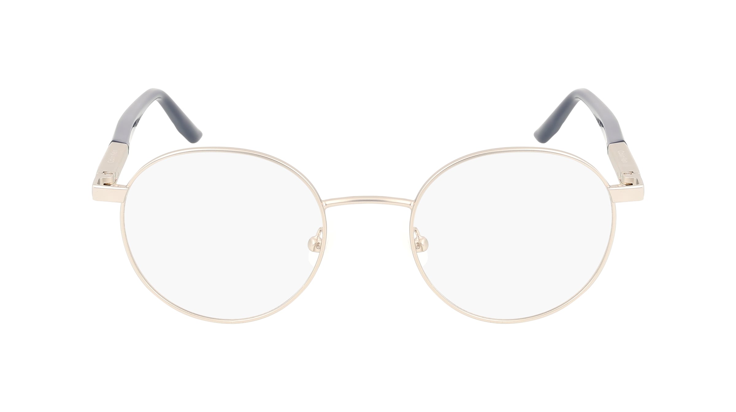 Calvin Klein CK25112 Unisex-Brille inkl. Gläser Vollrand Rund Metall-Gestell 50/20/145, silber