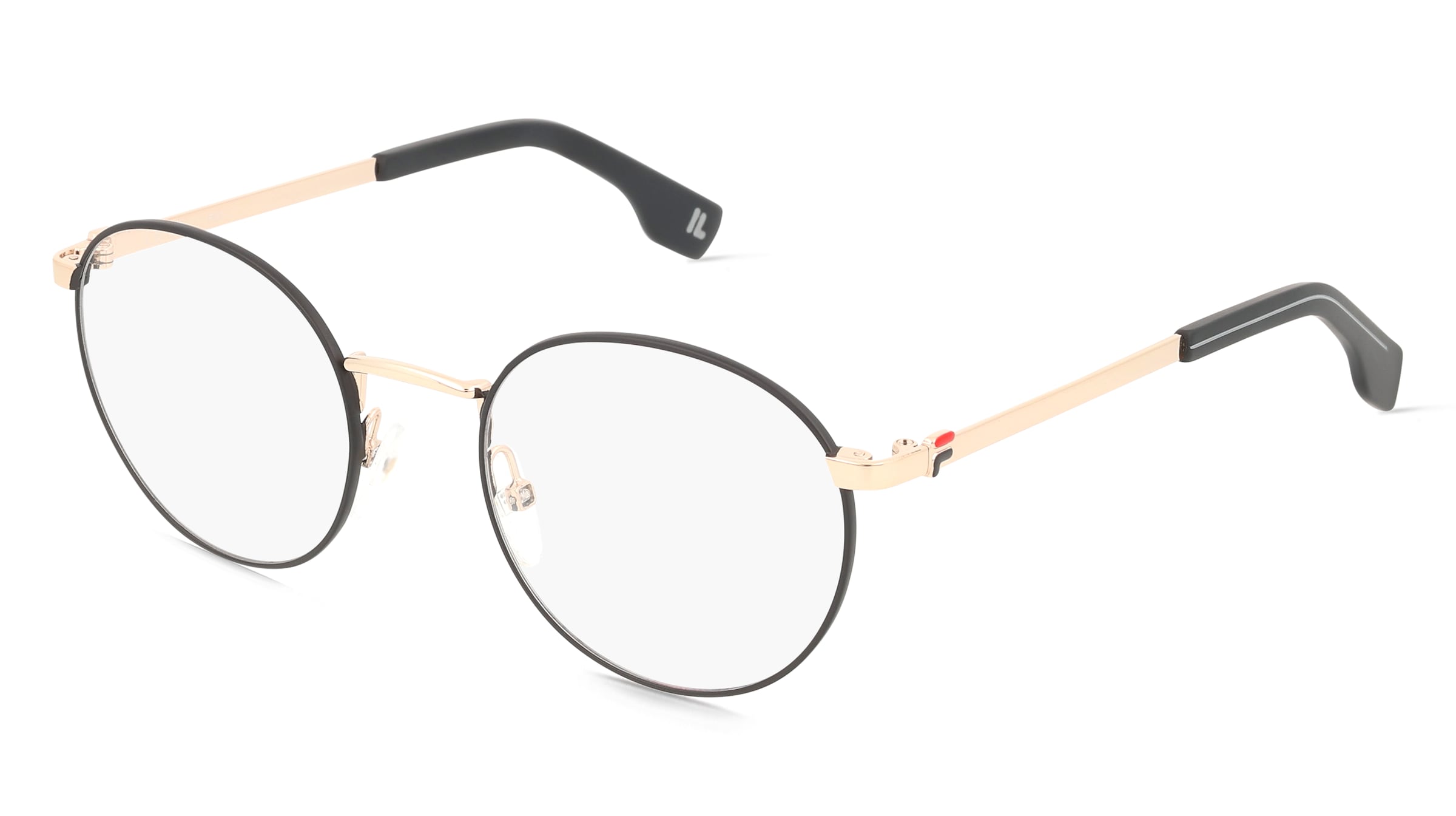 Fila VFI717 Unisex-Brille inkl. Gläser Vollrand Panto Edelstahl-Gestell 50/21/140, Schwarz