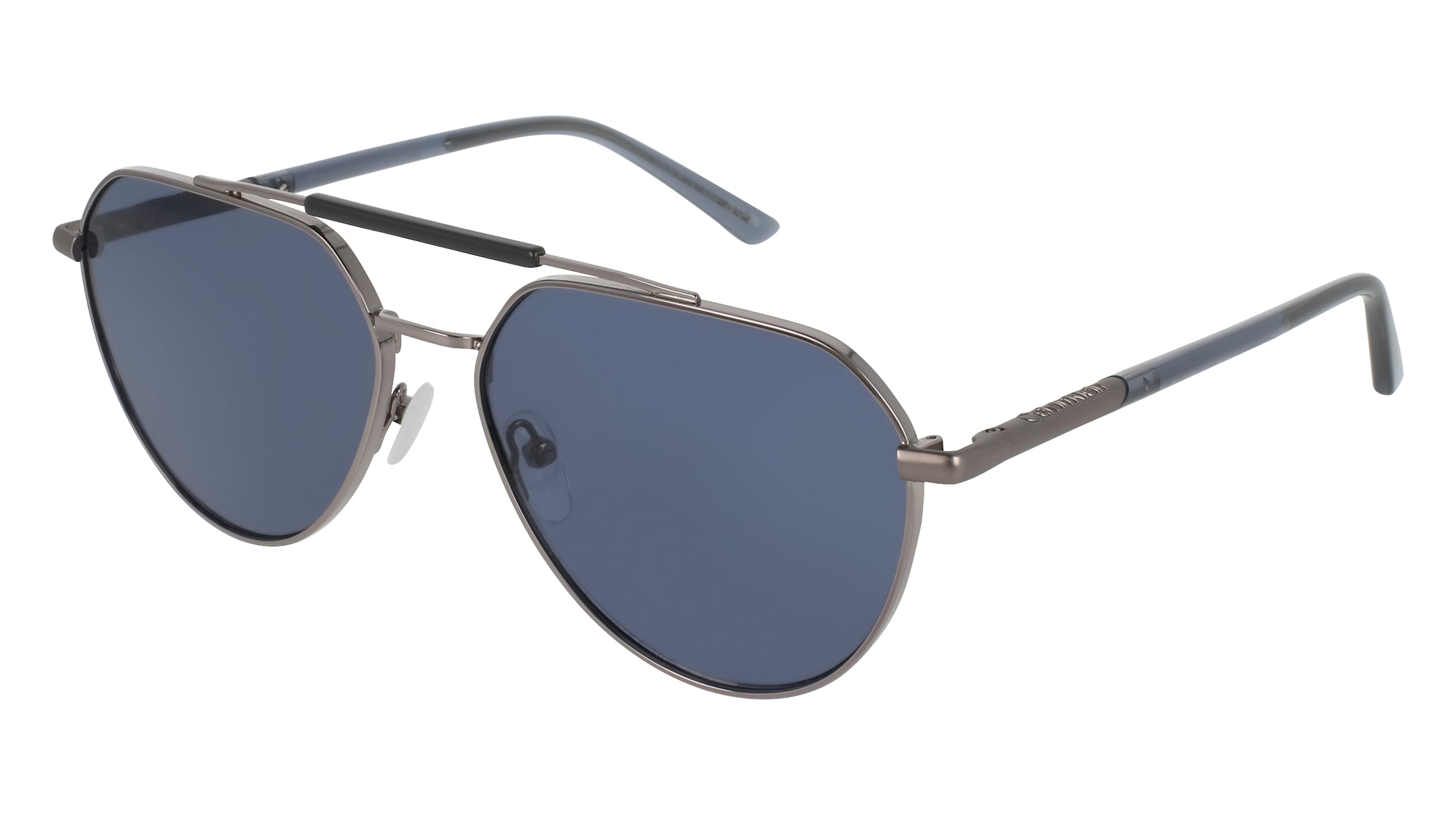Calvin Klein CK26100S Unisex-Sonnenbrille Vollrand Pilot Metall-Gestell, Grau