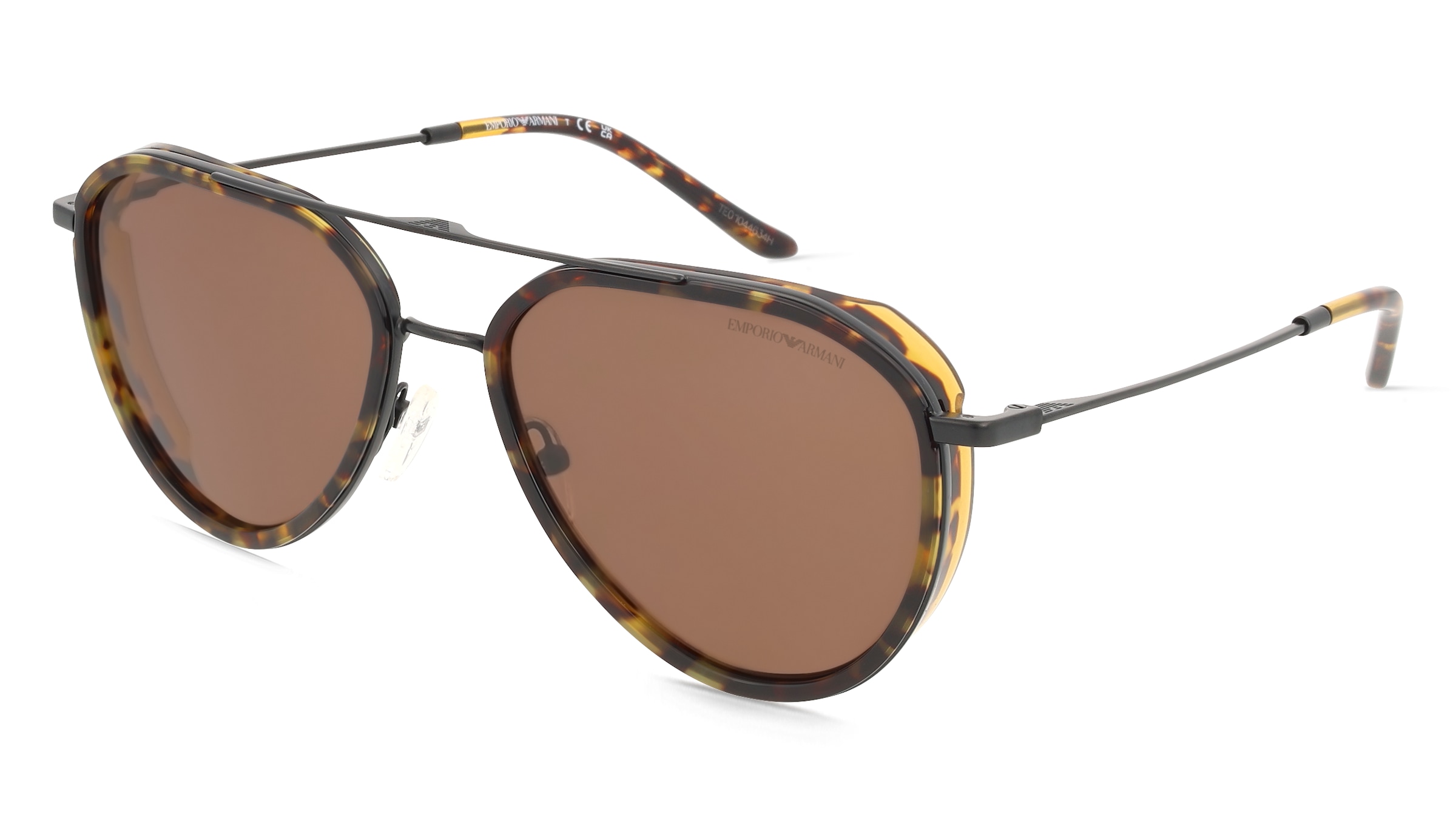 Emporio Armani EA2163 Herren-Sonnenbrille Vollrand Pilot Metall-Gestell, Schwarz