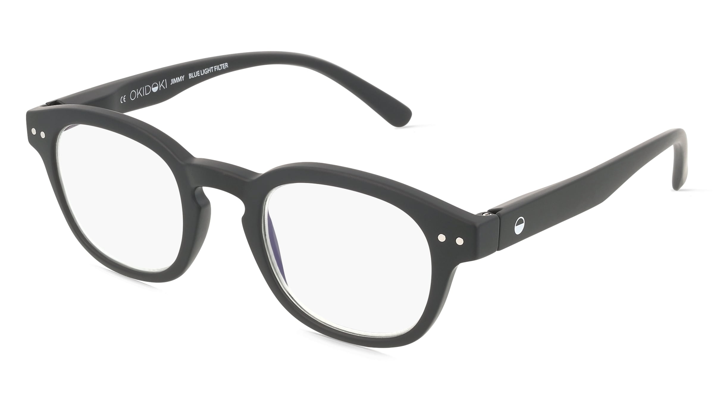OKIDOKI JIMMY Reader Unisex-Fertiglesebrille Vollrand Panto Kunststoff-Gestell, Schwarz