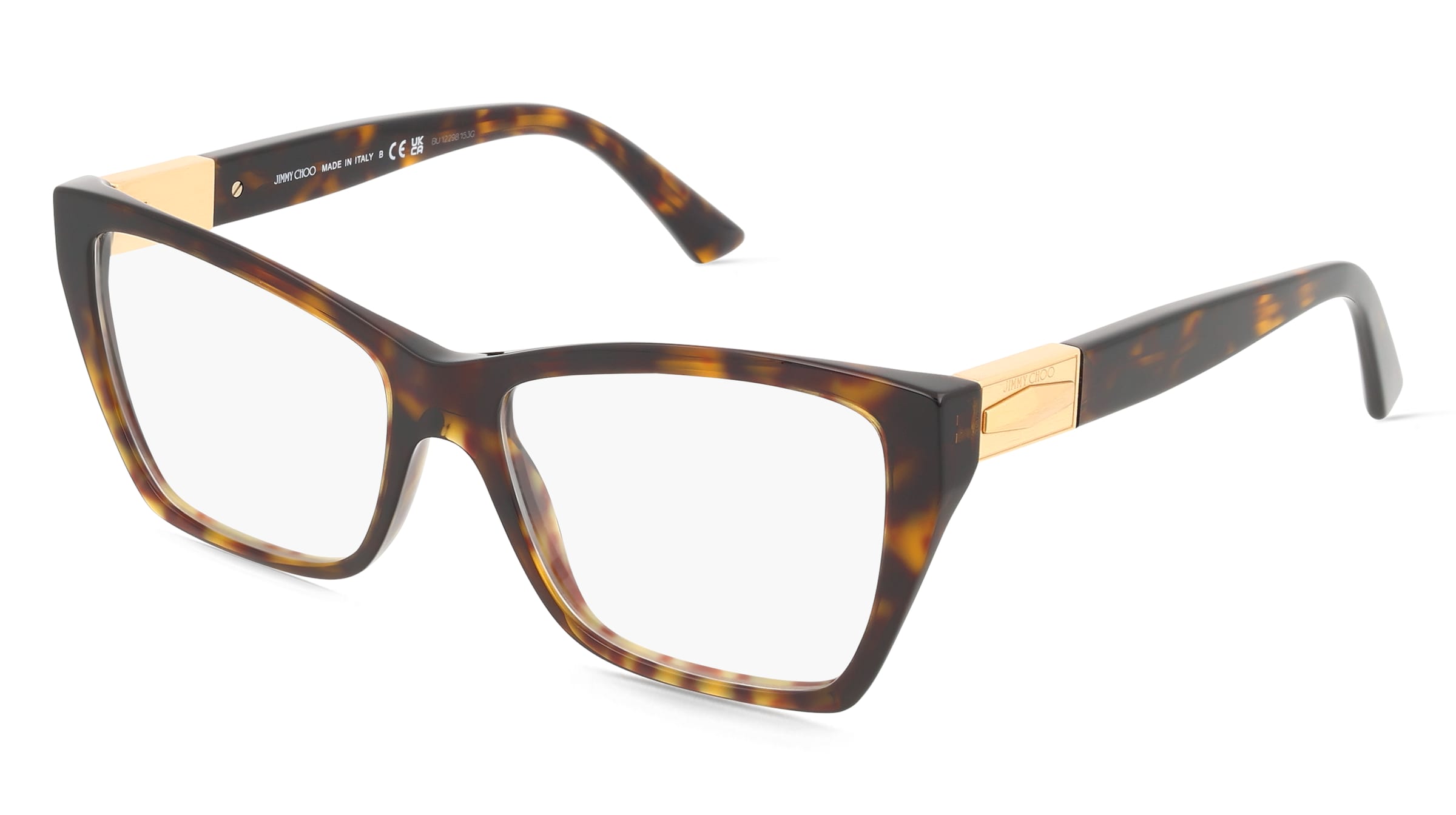 Jimmy Choo JC3028 Damen-Brille inkl. Gläser Vollrand Cat Eye Acetat-Gestell 54/16/140, Havanna