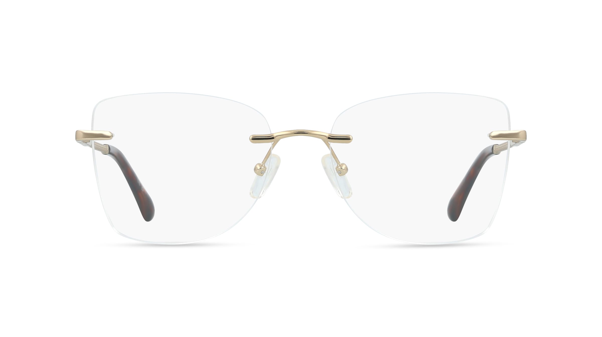 Michael Kors MK3099 NAGS HEAD Damen-Brille inkl. Gläser Randlos Quadratisch Metall-Gestell 53/17/140, Gold