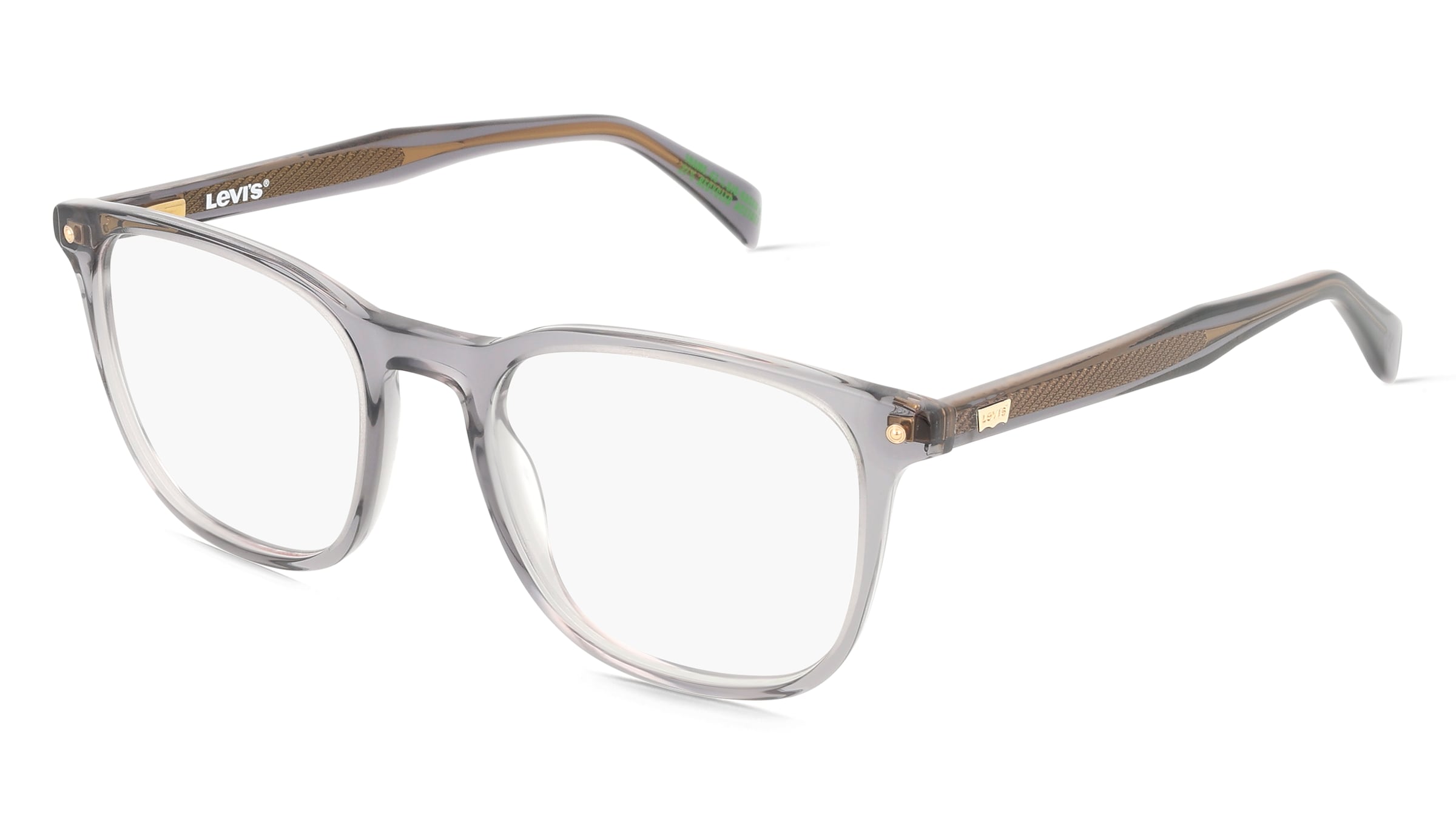 Levi’s LV 5064 Herren-Brille inkl. Gläser Vollrand Eckig Acetat-Gestell 50/19/145, Grau