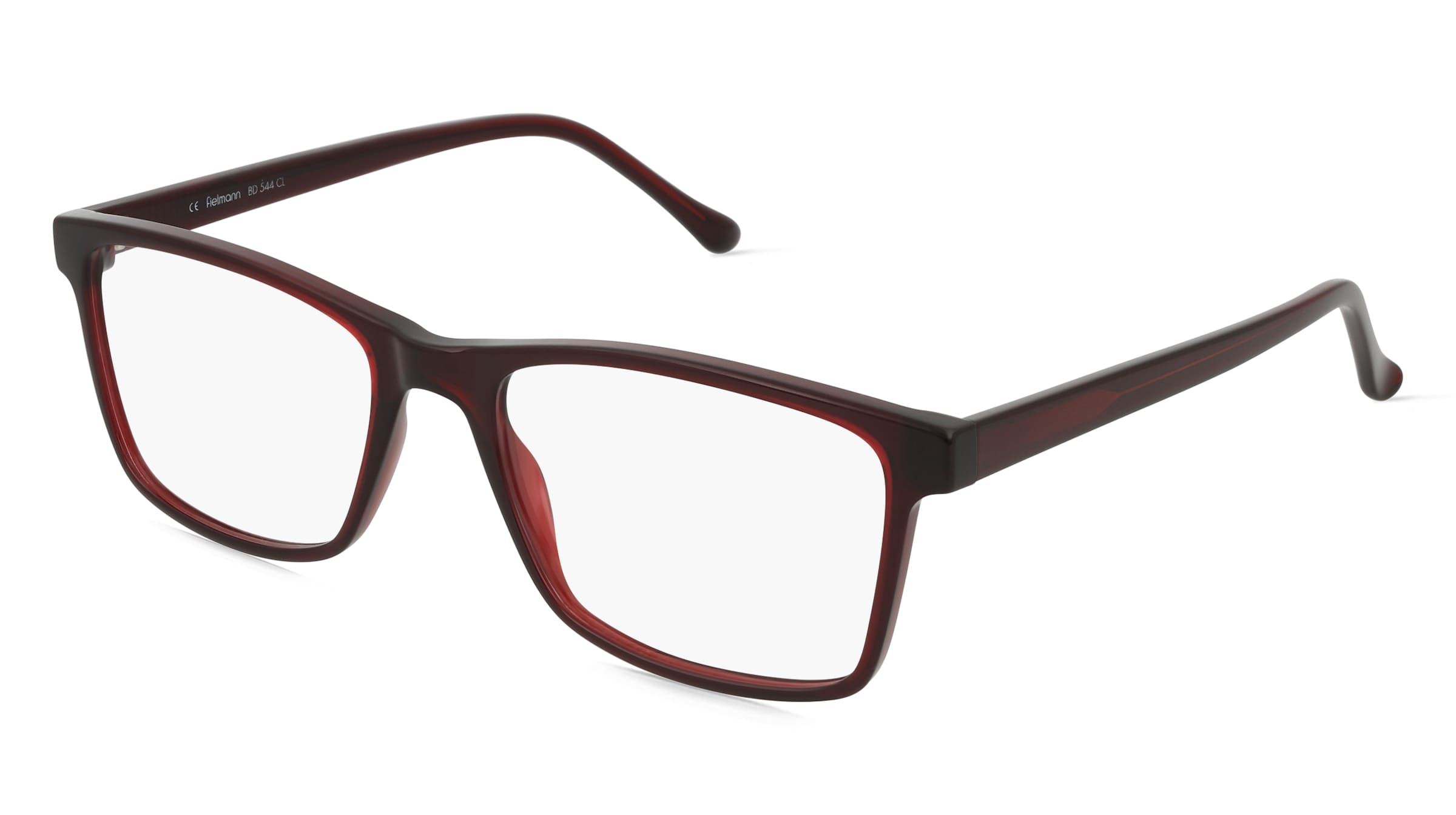Fielmann BD 544 CL Herren-Brille inkl. Gläser Vollrand Quadratisch Propionat-Gestell 58/19/150, Rot
