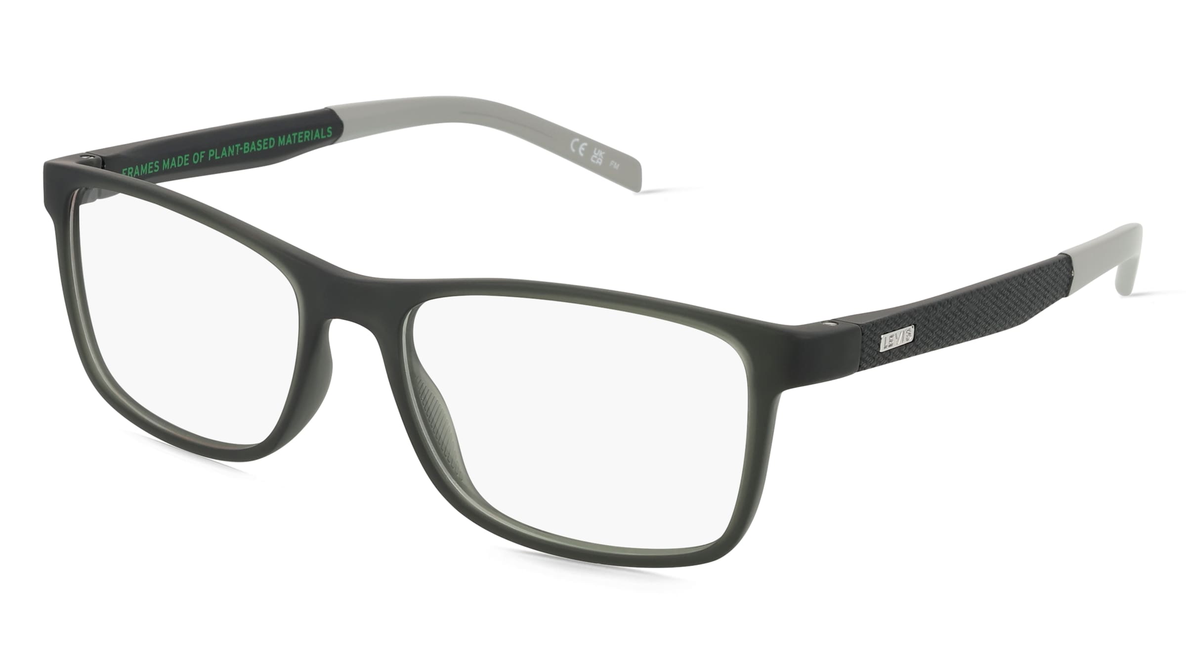 Levi's LV 5049 Herren-Brille inkl. Gläser Vollrand Quadratisch Kunststoff-Gestell 55/17/145, Grau