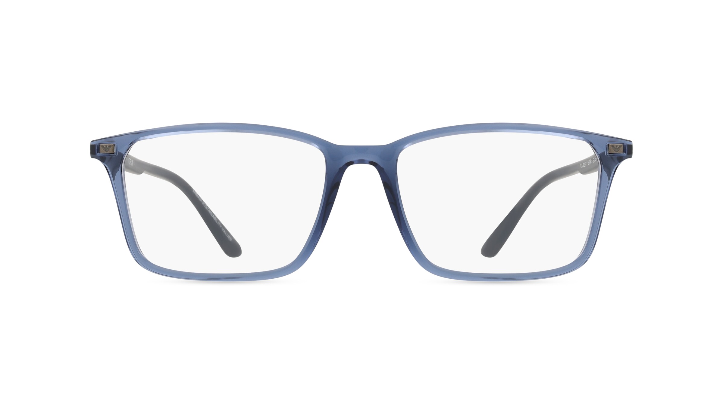 Emporio Armani 0EA3237 Herren-Brille inkl. Gläser Vollrand Eckig Acetat-Gestell 55mm/18mm/145mm, blau