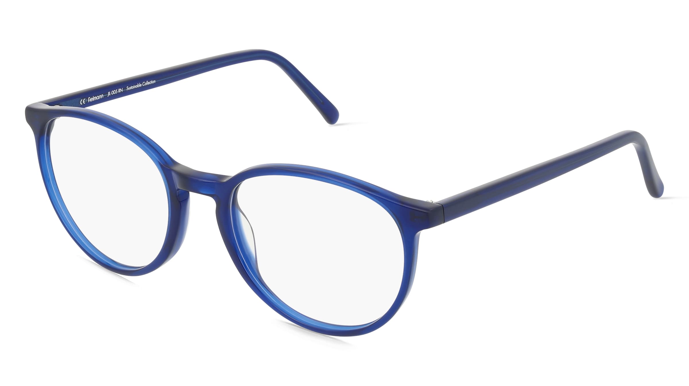 Fielmann JIL 005 RN RILEY Unisex-Brille inkl. Gläser Vollrand Panto Acetat-Gestell 50mm/19mm/135mm, blau