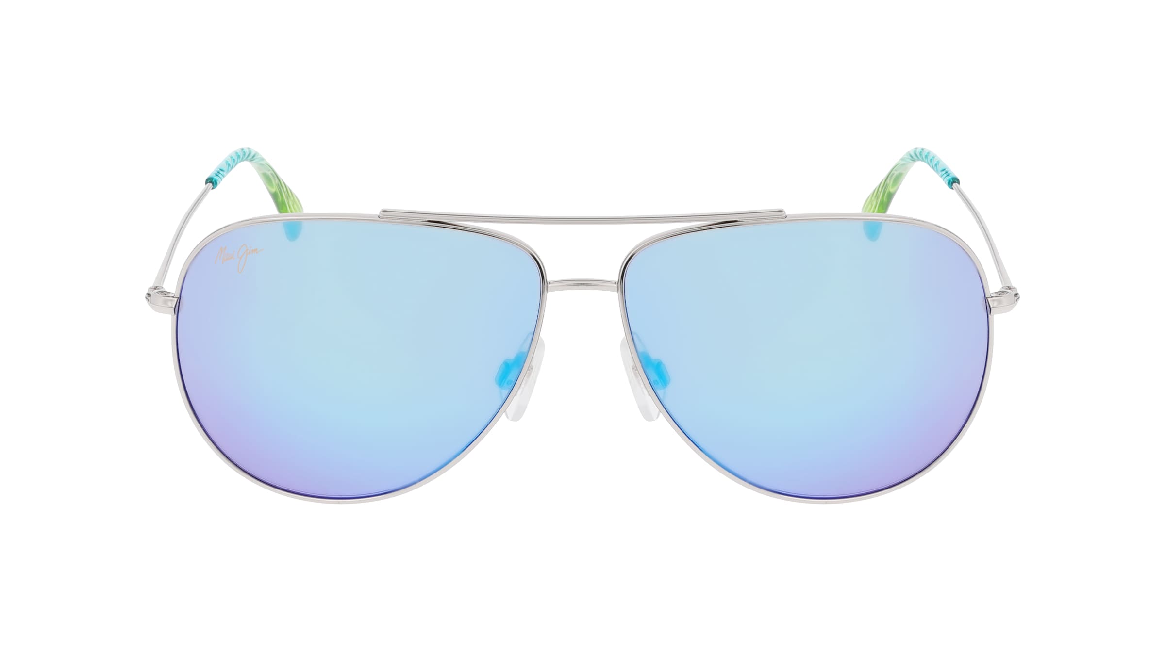 Maui Jim MJ0674S Herren-Sonnenbrille Vollrand Pilot Metall-Gestell, Silber