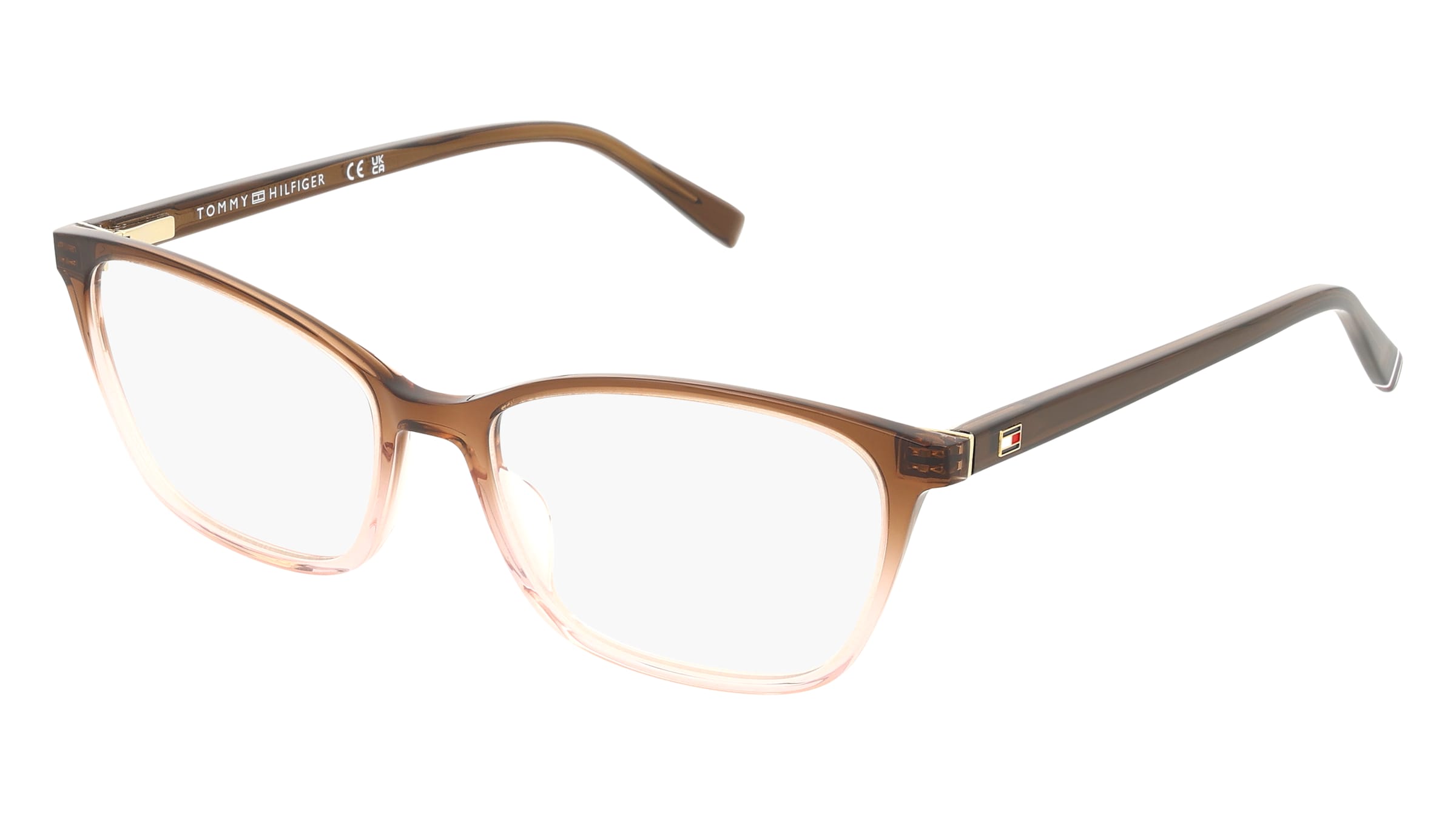 Tommy Hilfiger TH2295 Damen-Brille inkl. Gläser Vollrand Cat Eye Acetat-Gestell 53/16/140, Braun