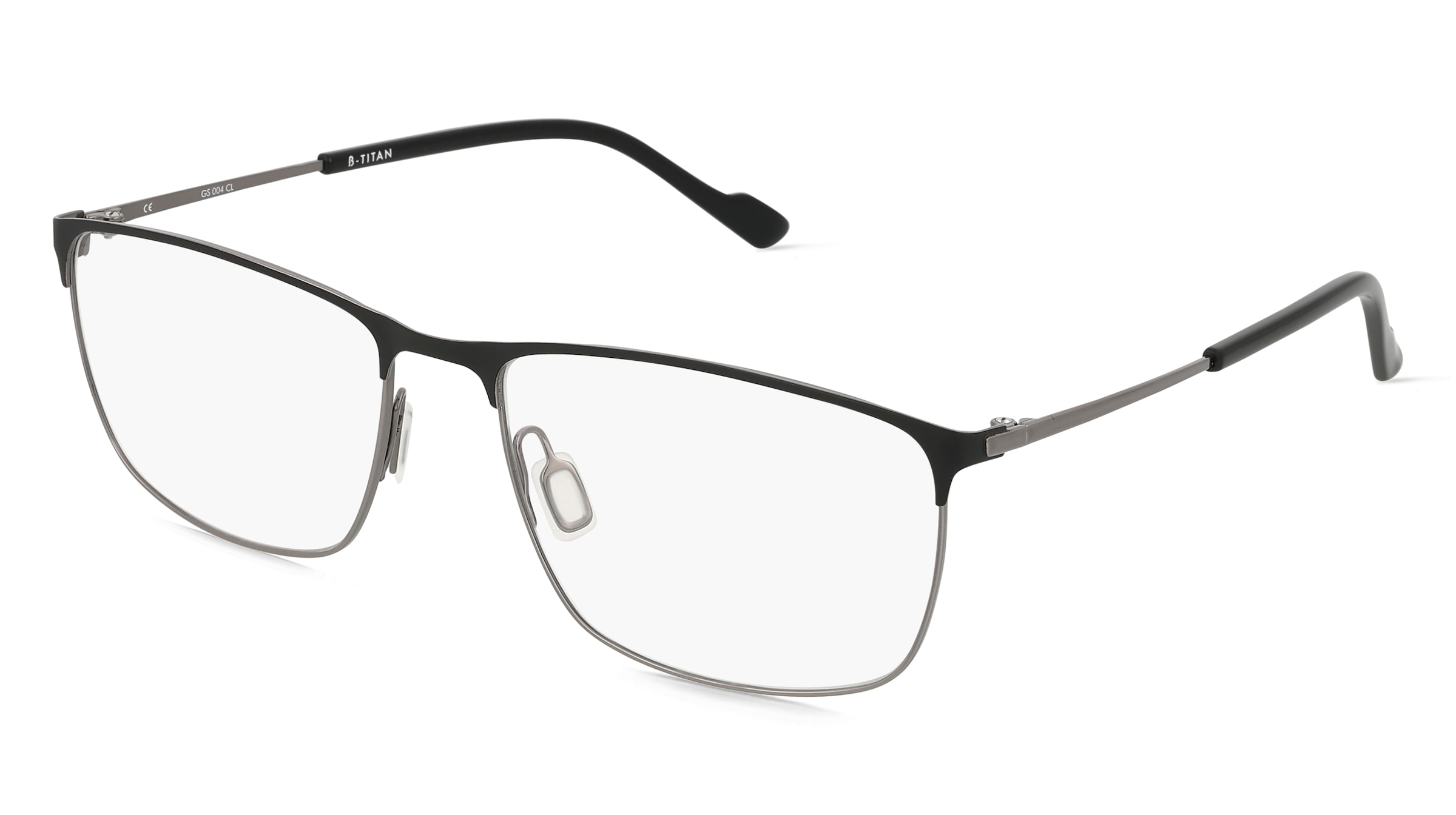 Fielmann GS 004 CL Herren-Brille inkl. Gläser Vollrand Eckig Beta Titan-Gestell 60mm/18mm/145mm, schwarz