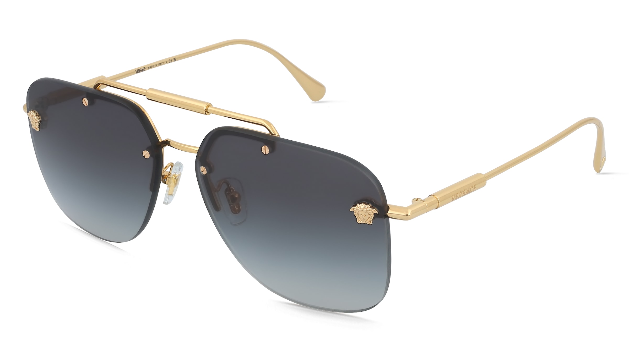 Versace VE2296 Damen-Sonnenbrille Randlos Quadratisch Metall-Gestell, gold