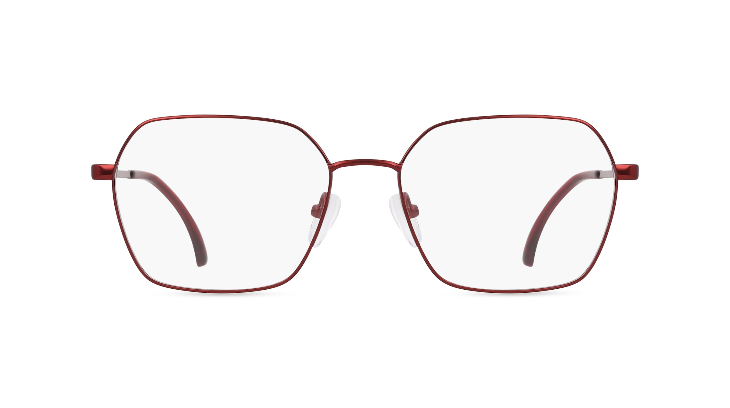 Fielmann BD 562 FA Damen-Brille inkl. Gläser Vollrand Achteckig Edelstahl-Gestell 52mm/18mm/140mm, rot