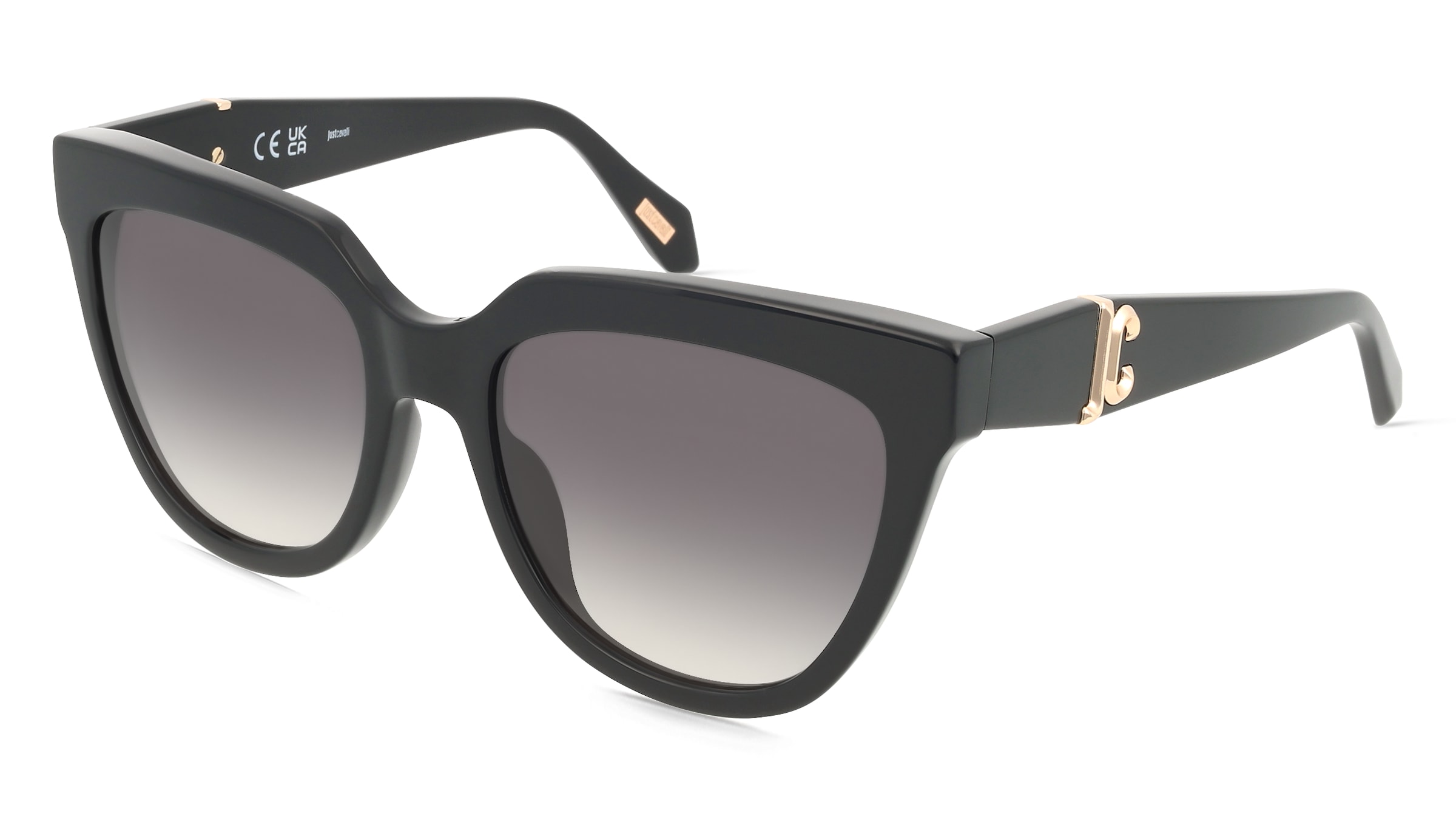 Just Cavalli SJC105 Damen-Sonnenbrille Vollrand Butterfly Acetat-Gestell, Schwarz