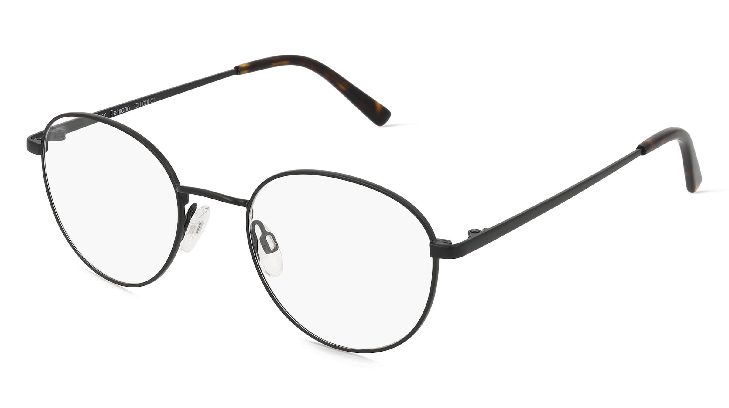 Fielmann OU 001 CL Unisex-Brille inkl. Gläser Vollrand Panto Edelstahl-Gestell 56mm/20mm/145mm, schwarz