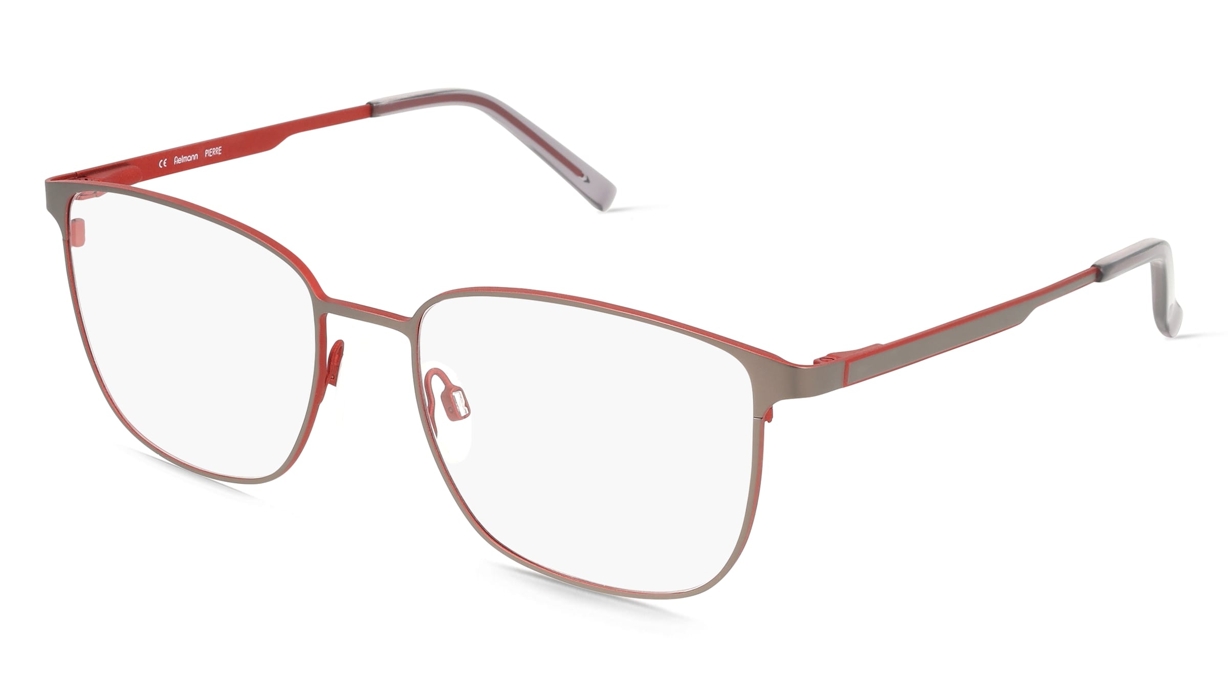 Fielmann ABC 104 FLEX CL PIERRE Herren-Brille inkl. Gläser Vollrand Quadratisch Edelstahl-Gestell 54/18/140, Grau