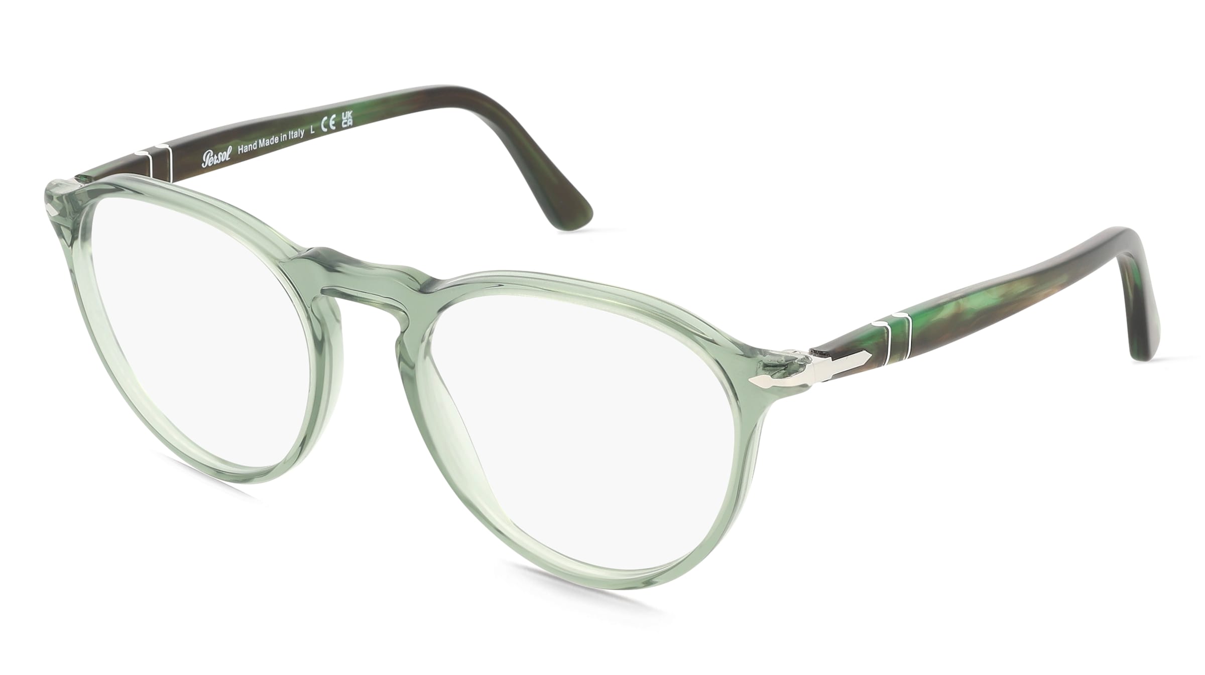 Persol PO3286V Herren-Brille inkl. Gläser Vollrand Panto Acetat-Gestell 51/19/140, Grün