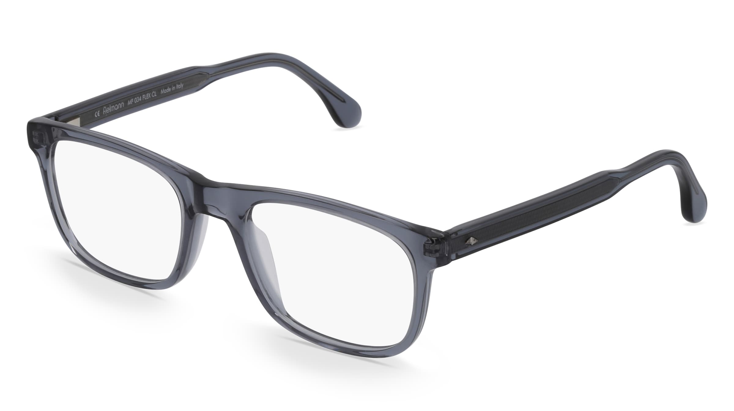 Fielmann MF 034 FLEX CL Herren-Brille inkl. Gläser Vollrand Quadratisch Acetat-Gestell 56/20/140, Grau
