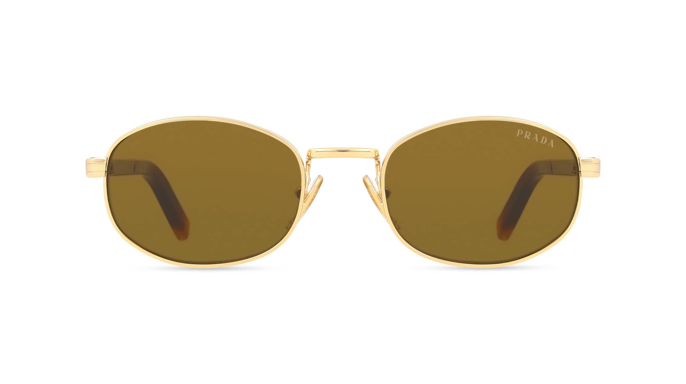 Prada 0PR B53S Damen-Sonnenbrille Vollrand Oval Metall-Gestell, gold