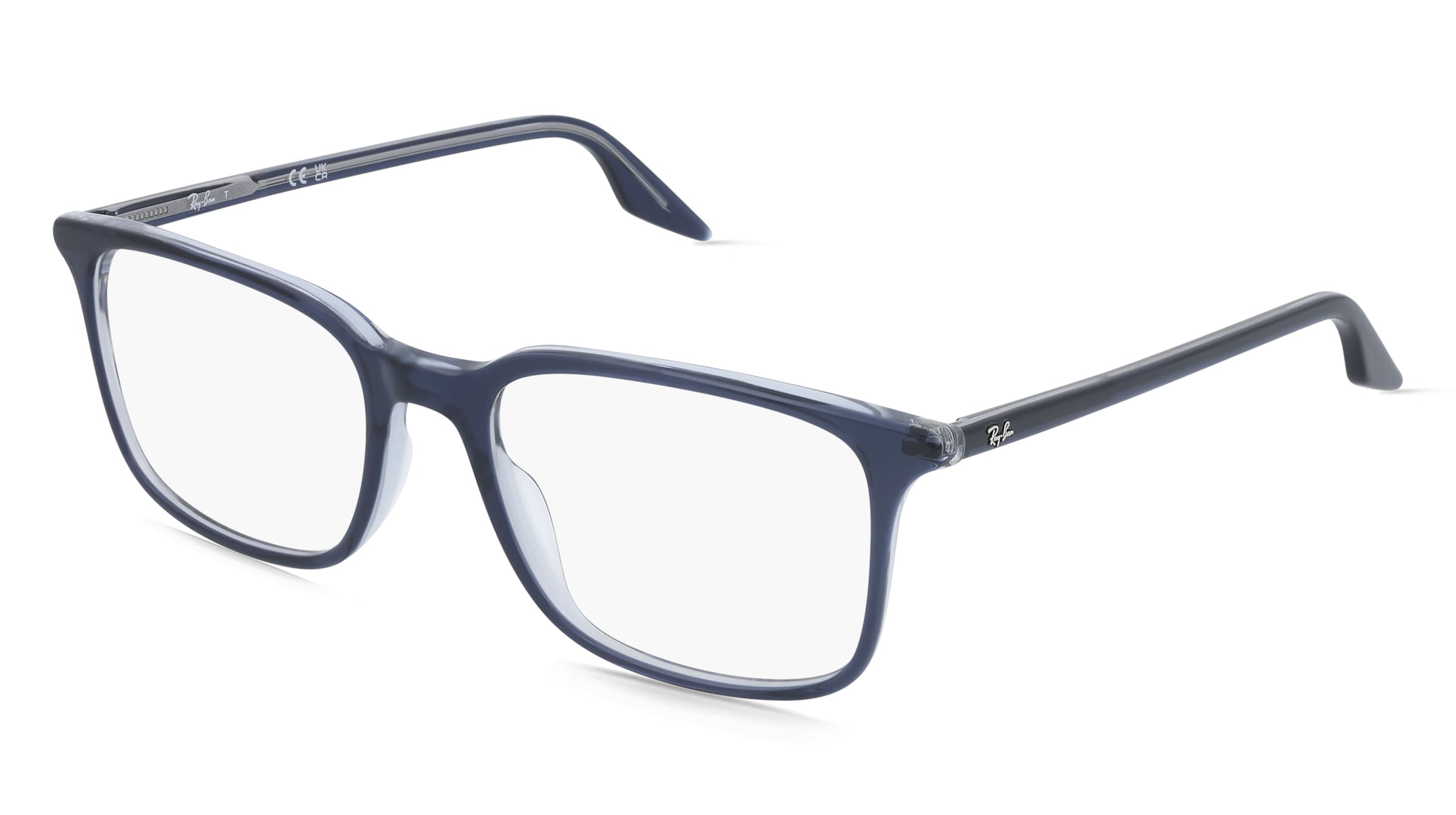Ray-Ban RX5421 Unisex-Brille inkl. Gläser Vollrand Eckig Acetat-Gestell 55/19/145, Blau
