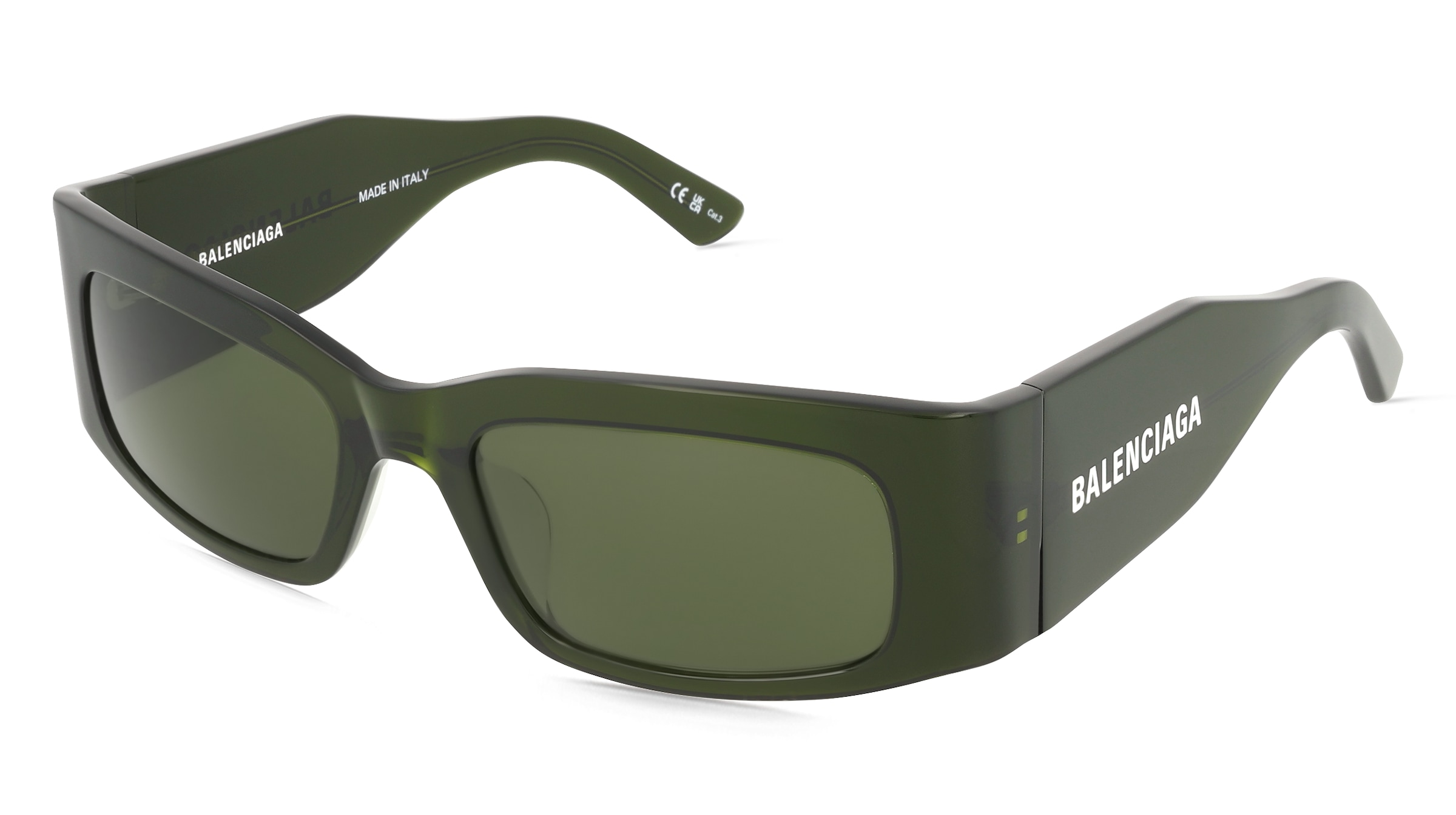 Balenciaga BB0328S Unisex-Sonnenbrille Vollrand Eckig Acetat-Gestell, Grün