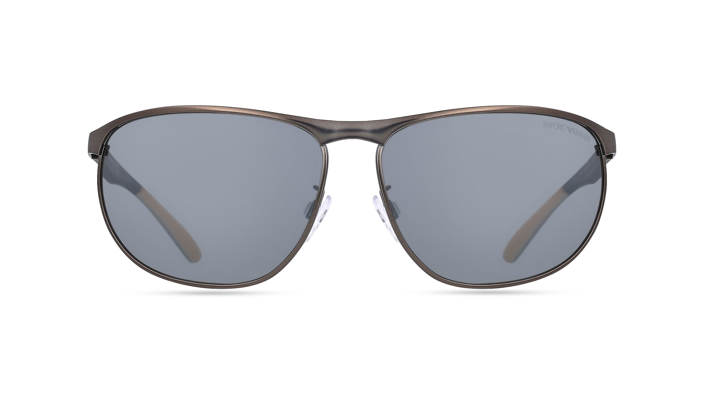 Emporio Armani EA2124 Herren-Sonnenbrille Vollrand Oval Metall-Gestell, grau