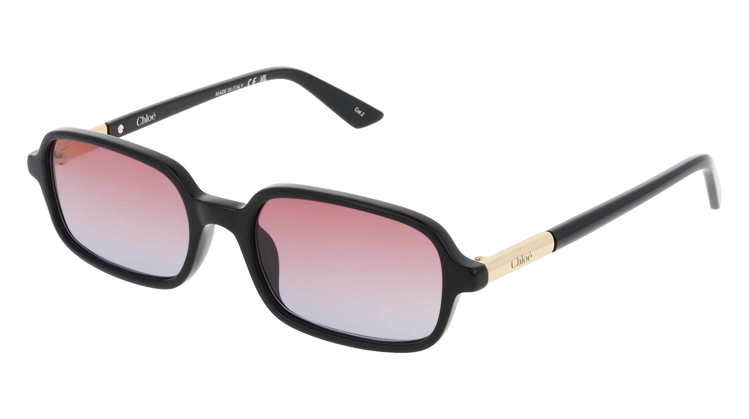 Chloé CH0363S Damen-Sonnenbrille Vollrand Eckig Acetat-Gestell, Schwarz