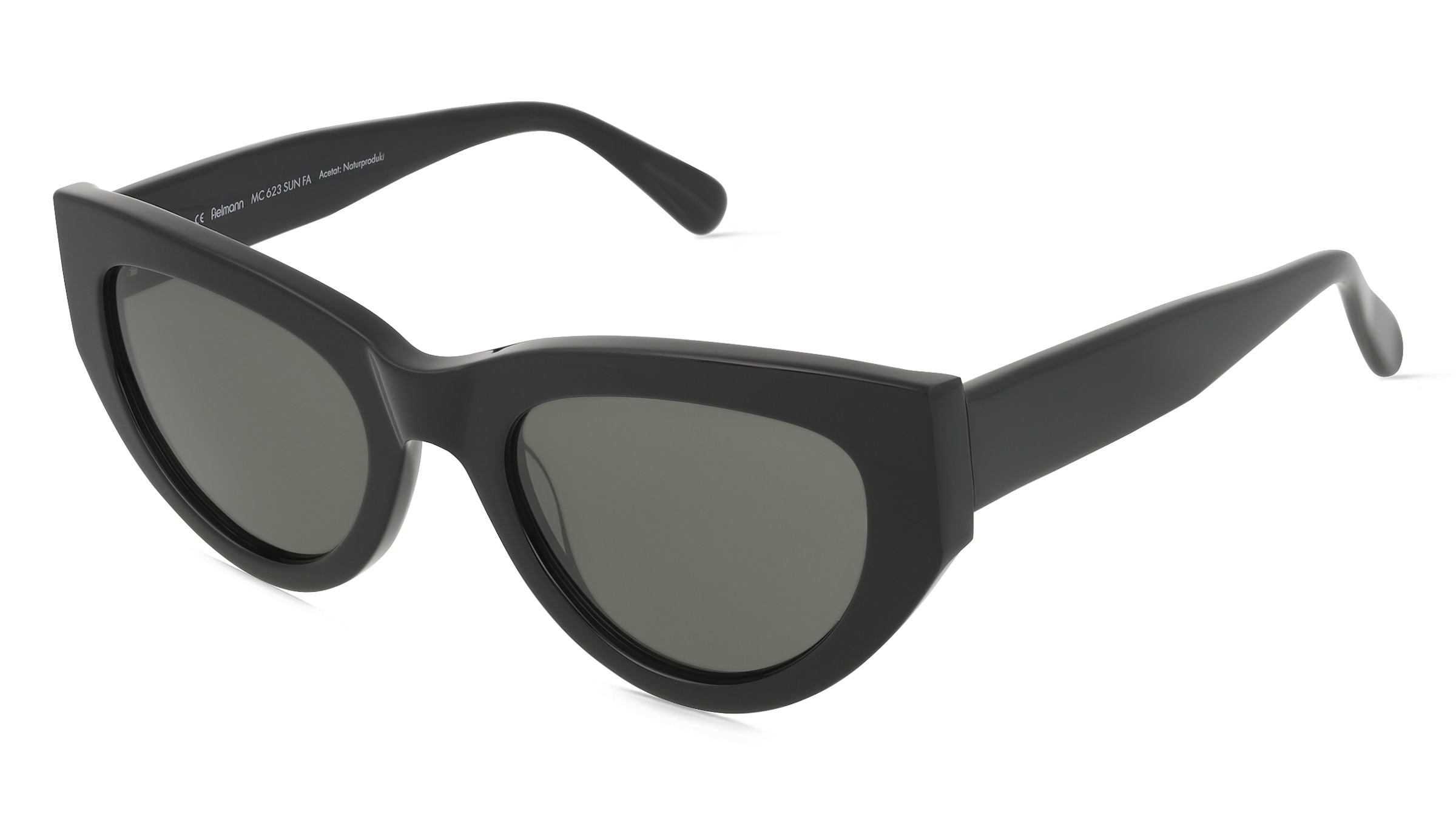 Fielmann MC 623 SUN FA AMY Damen-Sonnenbrille Vollrand Butterfly Acetat Extrudiert-Gestell, Schwarz