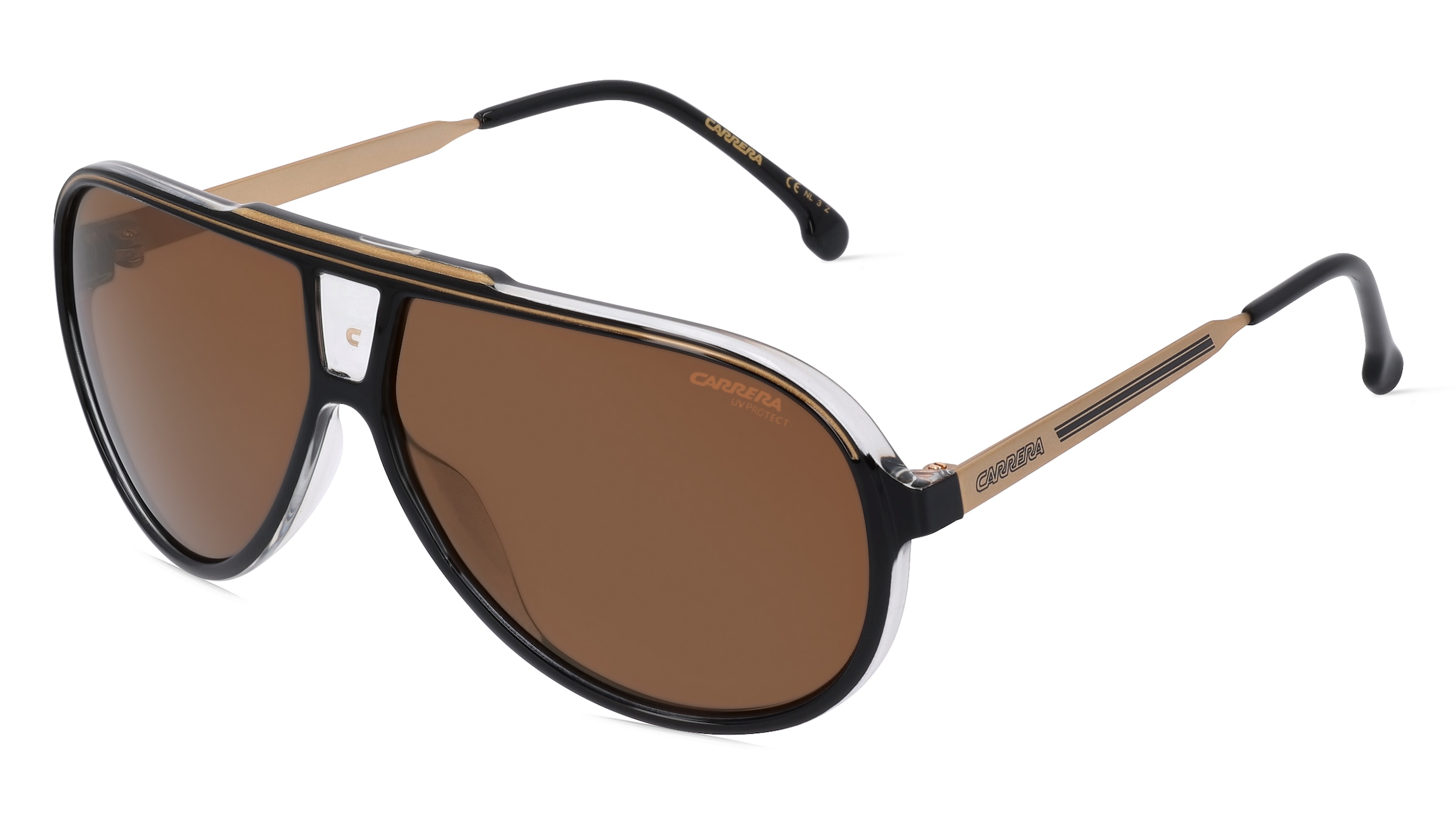 Safilo Carrera 1050/S Herren-Sonnenbrille Vollrand Pilot Kunststoff-Gestell, Schwarz