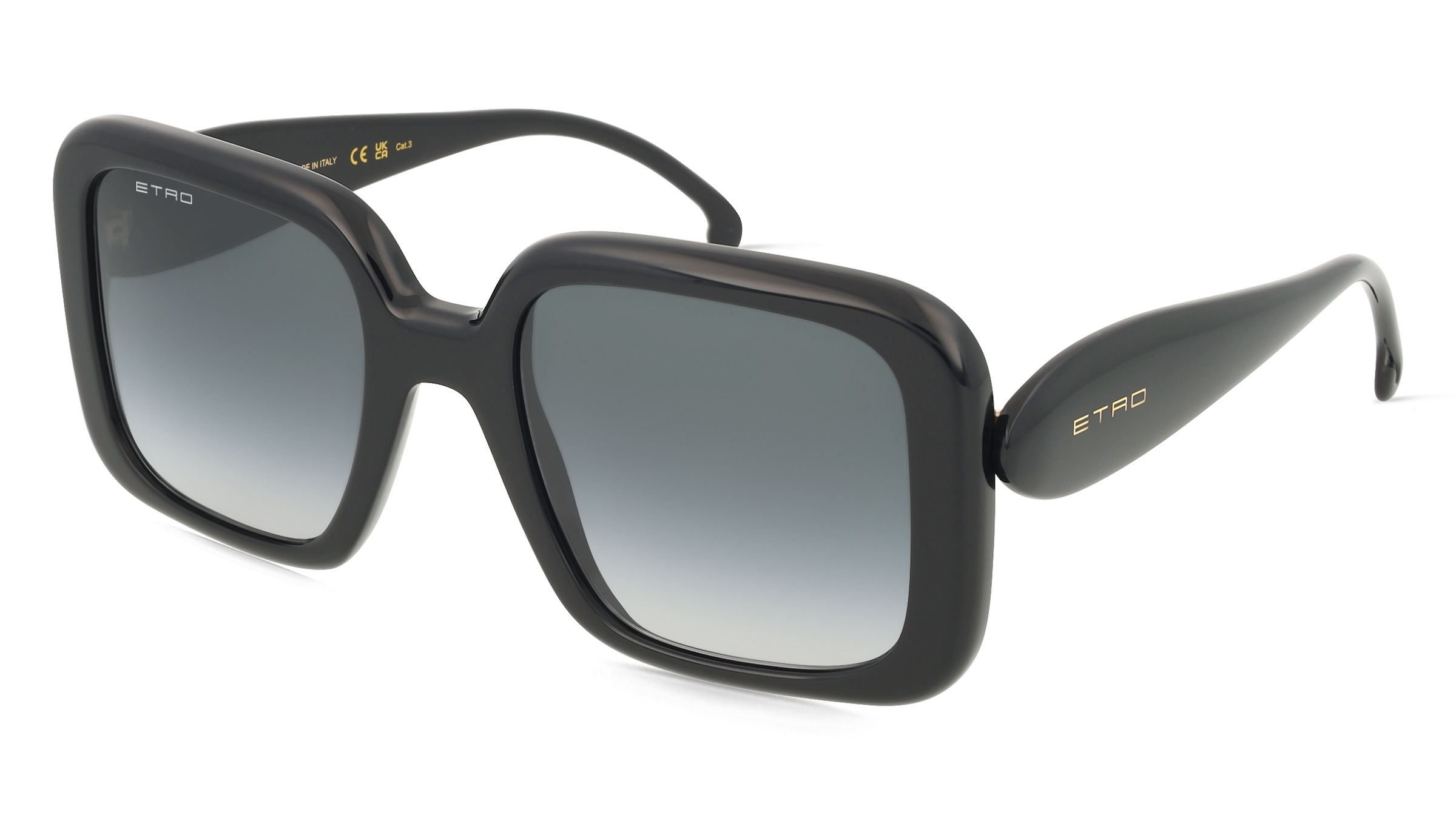 Etro 0083/S Damen-Sonnenbrille Vollrand Quadratisch Acetat-Gestell, Schwarz