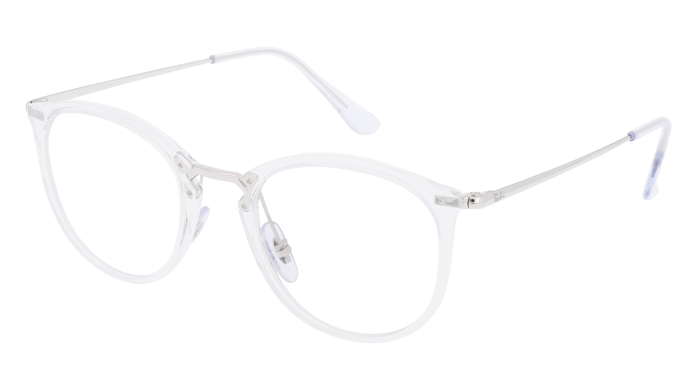 Ray-Ban RX7140 Unisex-Brille inkl. Gläser Vollrand Panto Kunststoff-Gestell 51/20/150, Transparent
