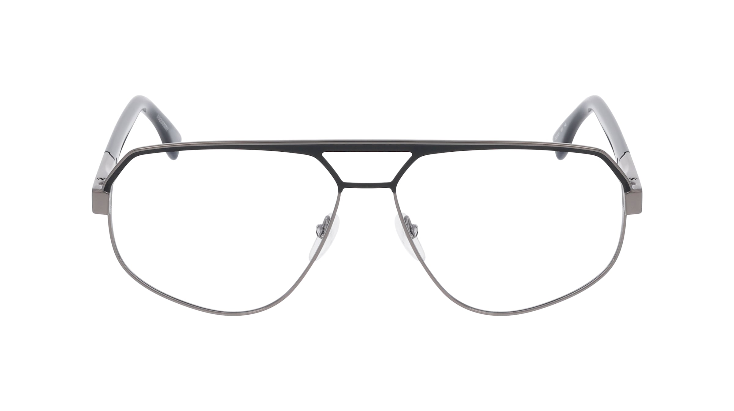 Dsquared2 D2 0121 Herren-Brille inkl. Gläser Vollrand Pilot Metall-Gestell 60mm/14mm/140mm, schwarz