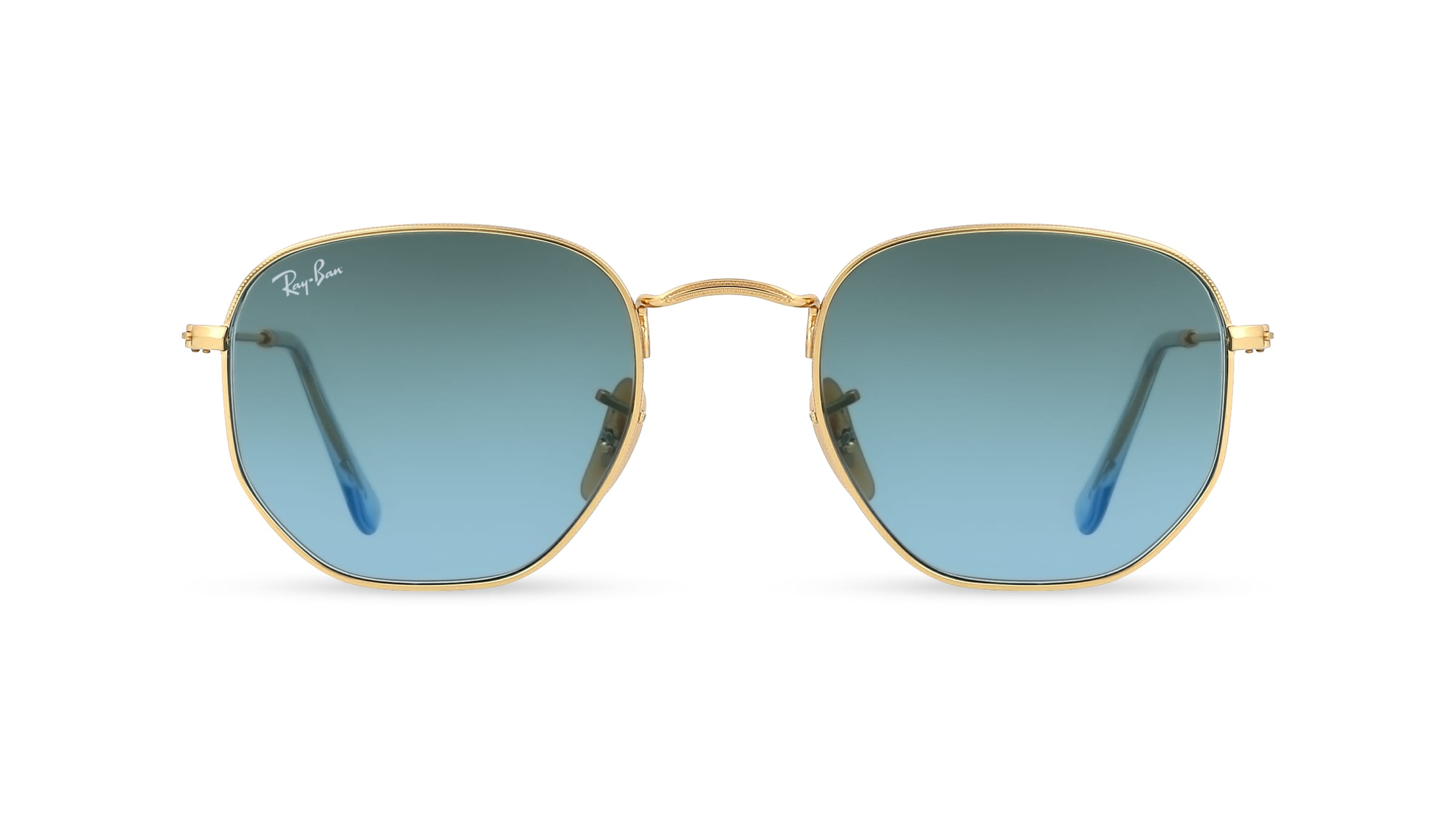 Ray-Ban RB 3548N HEXAGONAL Herren-Sonnenbrille Vollrand Eckig Edelstahl-Gestell, gold