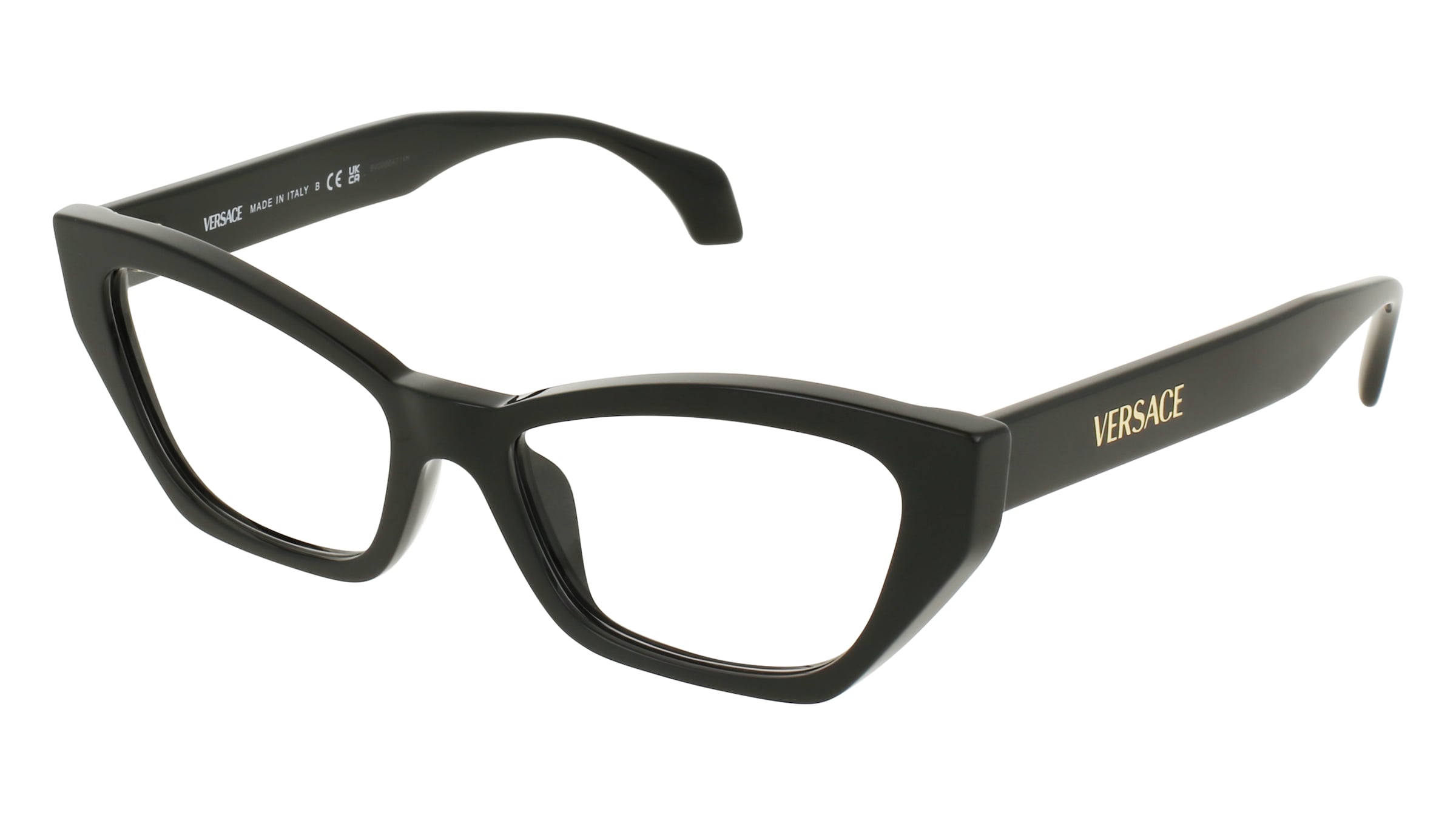 Versace VE3373U Damen-Brille inkl. Gläser Vollrand Cat Eye Acetat-Gestell 54/17/140, Schwarz