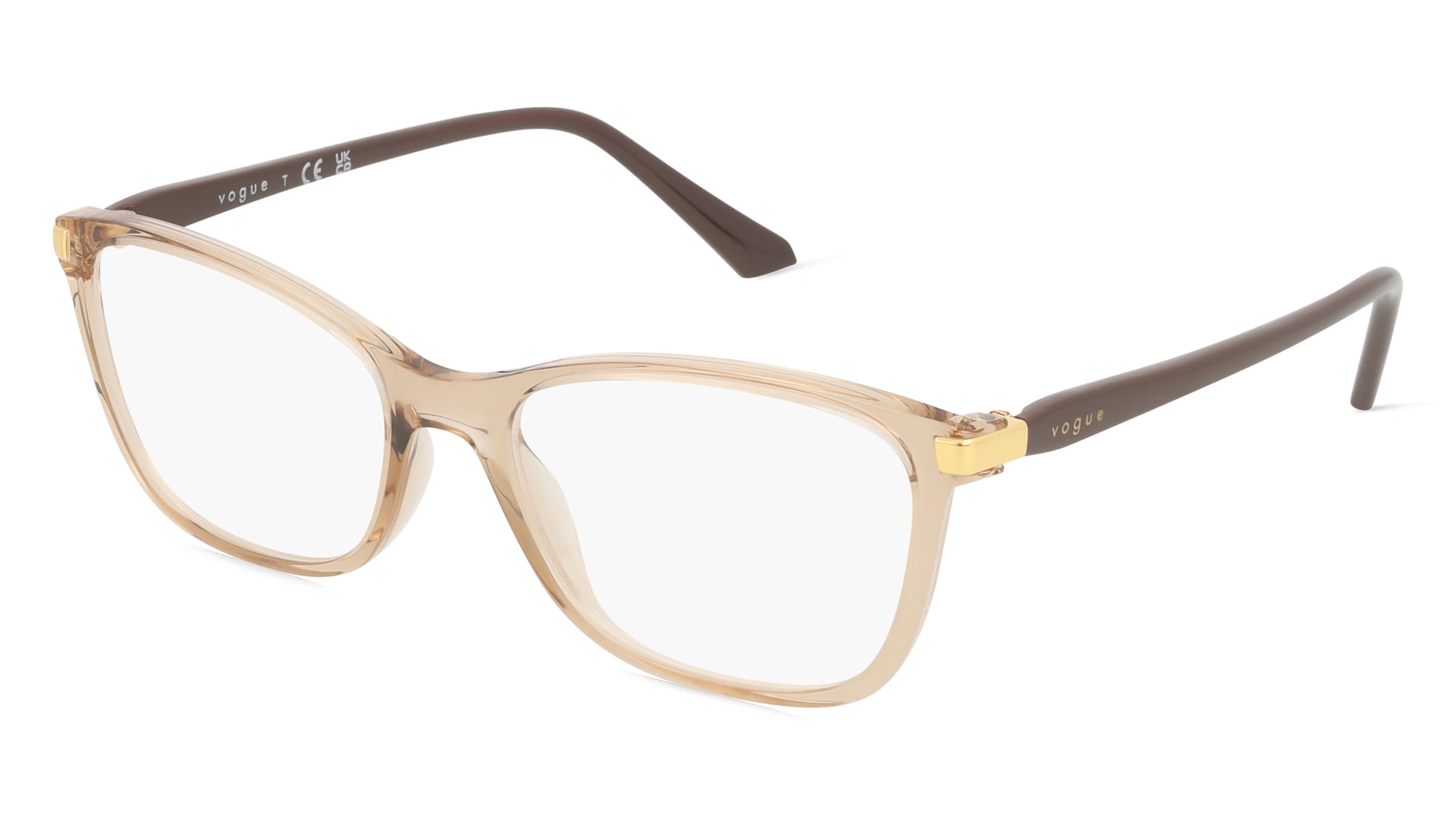 Vogue VO5378 Damen-Brille inkl. Gläser Vollrand Quadratisch Kunststoff-Gestell 53/17/140, Braun