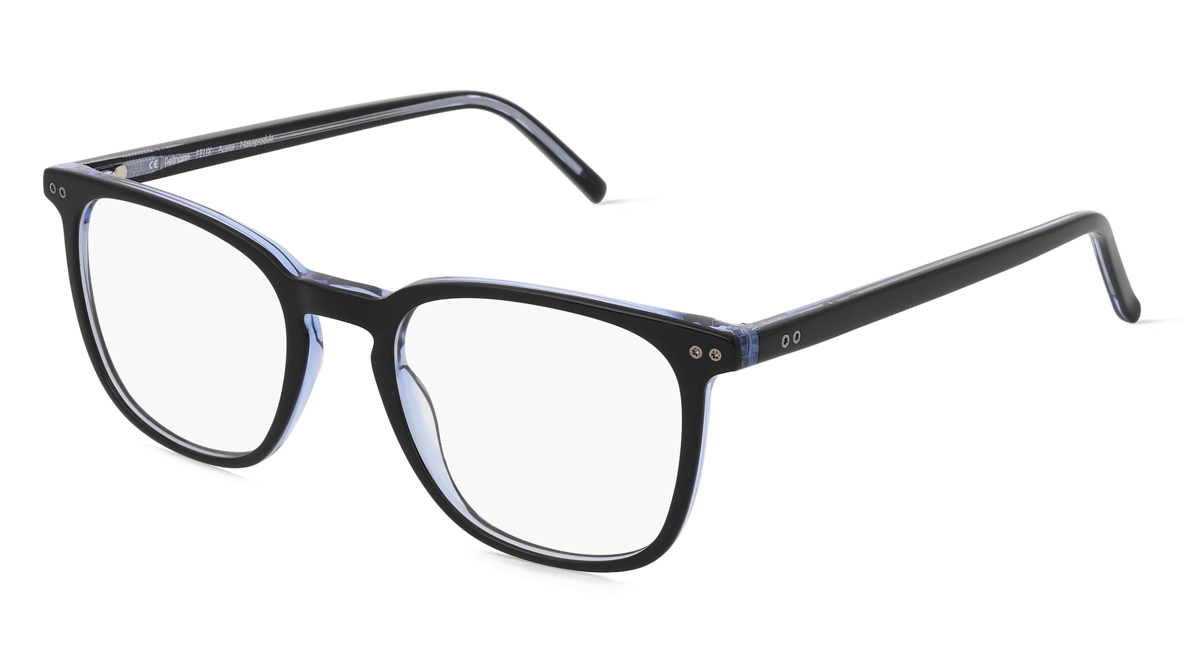 Fielmann LN 050 CL FELIX Herren-Brille inkl. Gläser Vollrand Quadratisch Acetat-Gestell 51/20/150, Schwarz