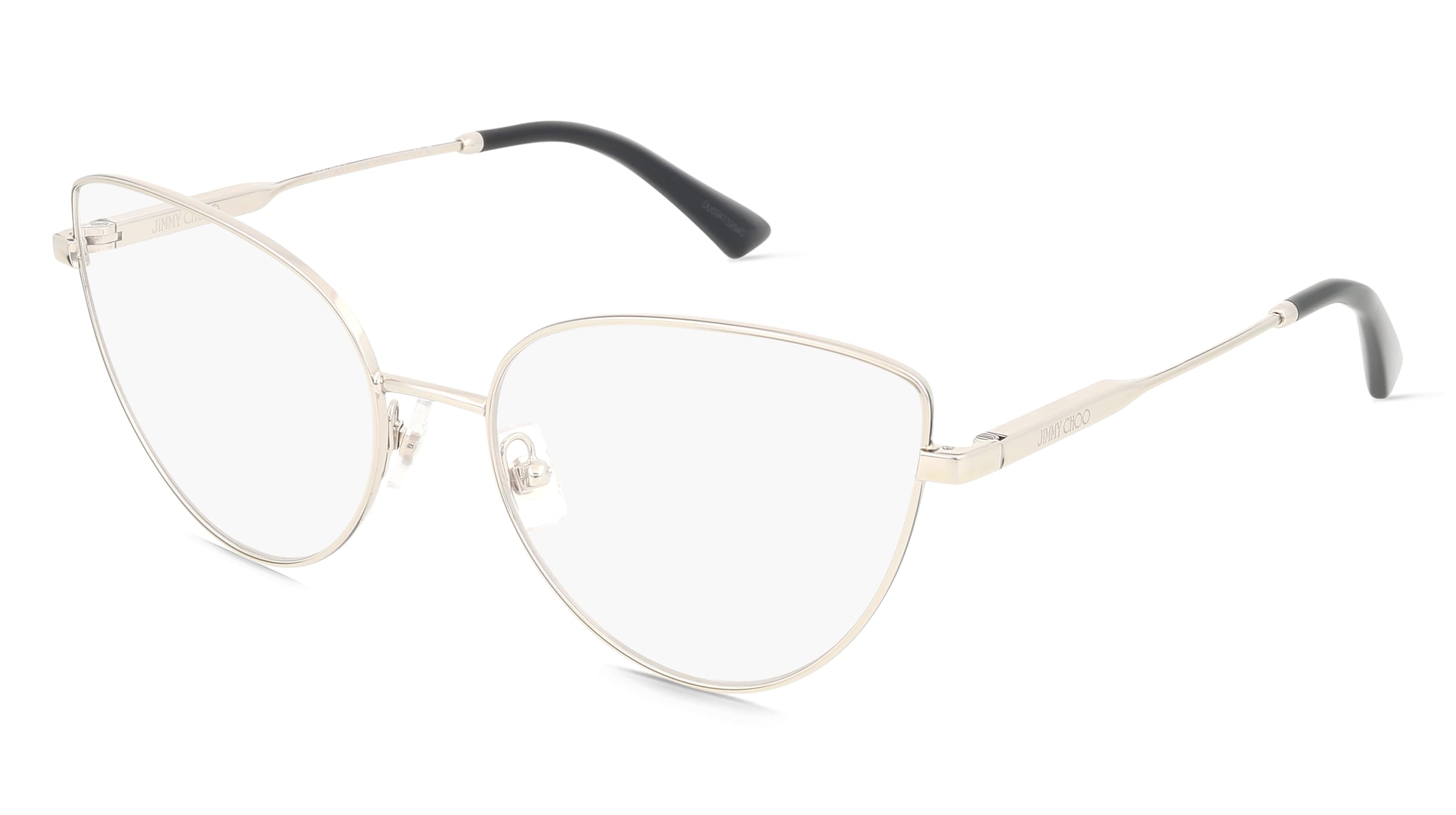Jimmy Choo JC2008 Damen-Brille inkl. Gläser Vollrand Cat Eye Edelstahl-Gestell 56/17/140, Grau