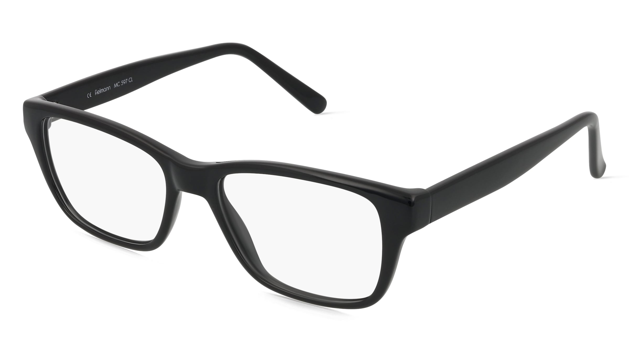 Fielmann MC 597 CL Herren-Brille inkl. Gläser Vollrand Eckig Propionat-Gestell 54mm/17mm/140mm, Schwarz